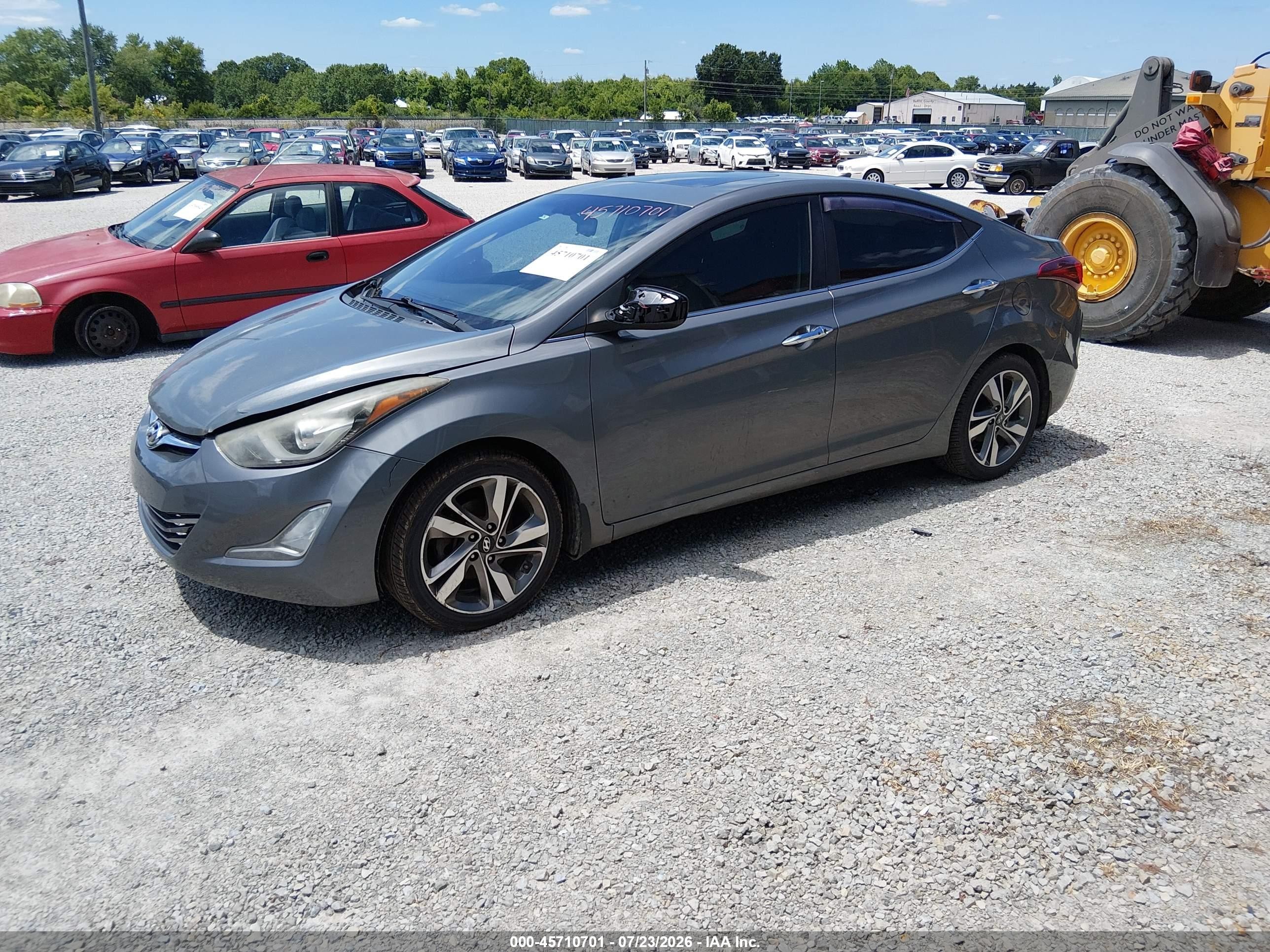 2014 Hyundai Elantra Limited Gray vin: 5NPDH4AE1EH498022