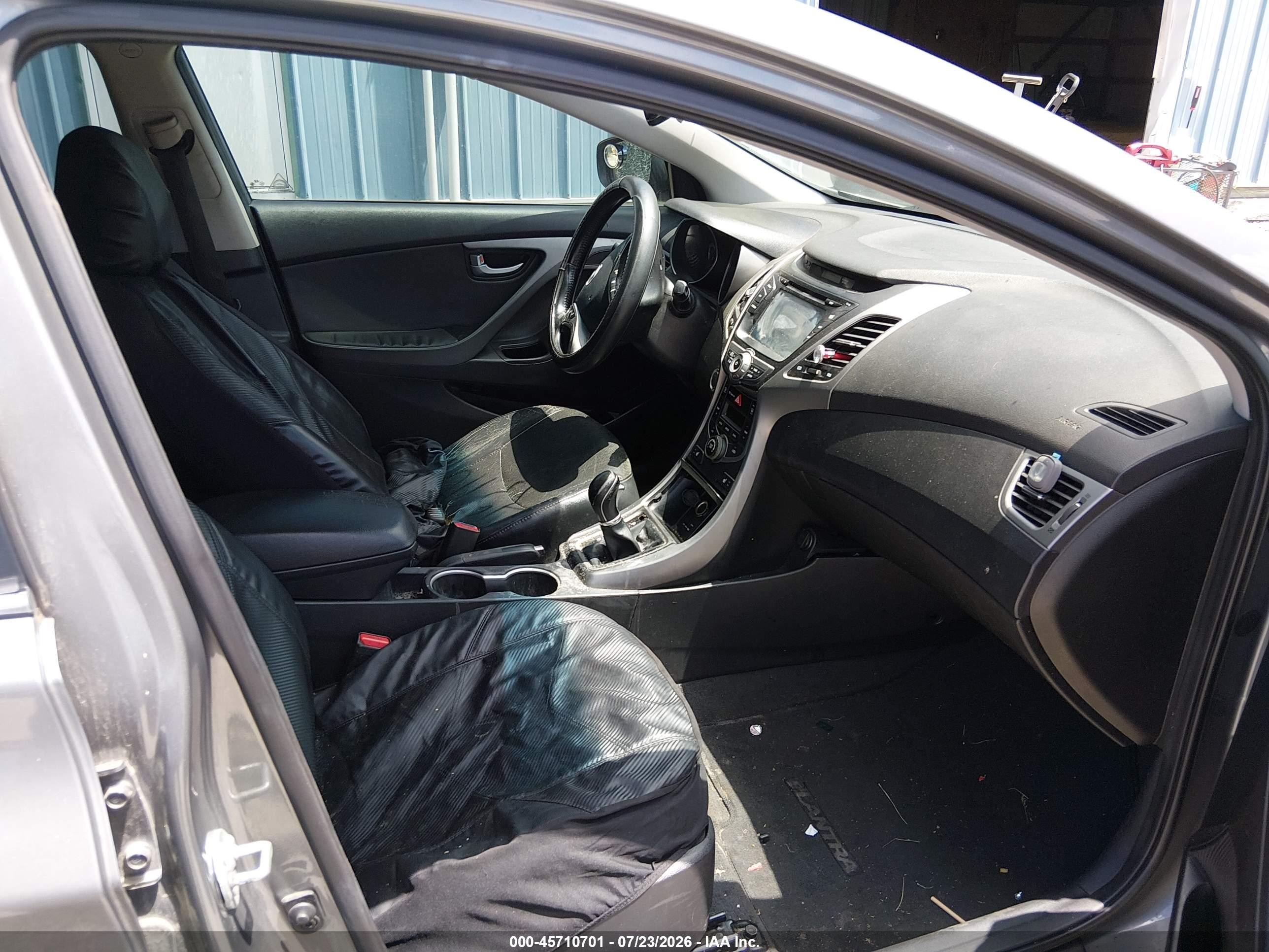 2014 Hyundai Elantra Limited Gray vin: 5NPDH4AE1EH498022