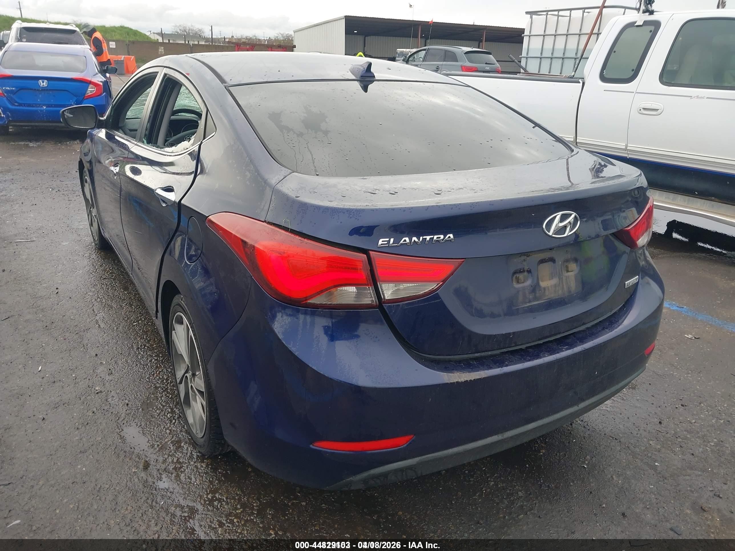 2014 Hyundai Elantra Limited Синий vin: 5NPDH4AE1EH500691