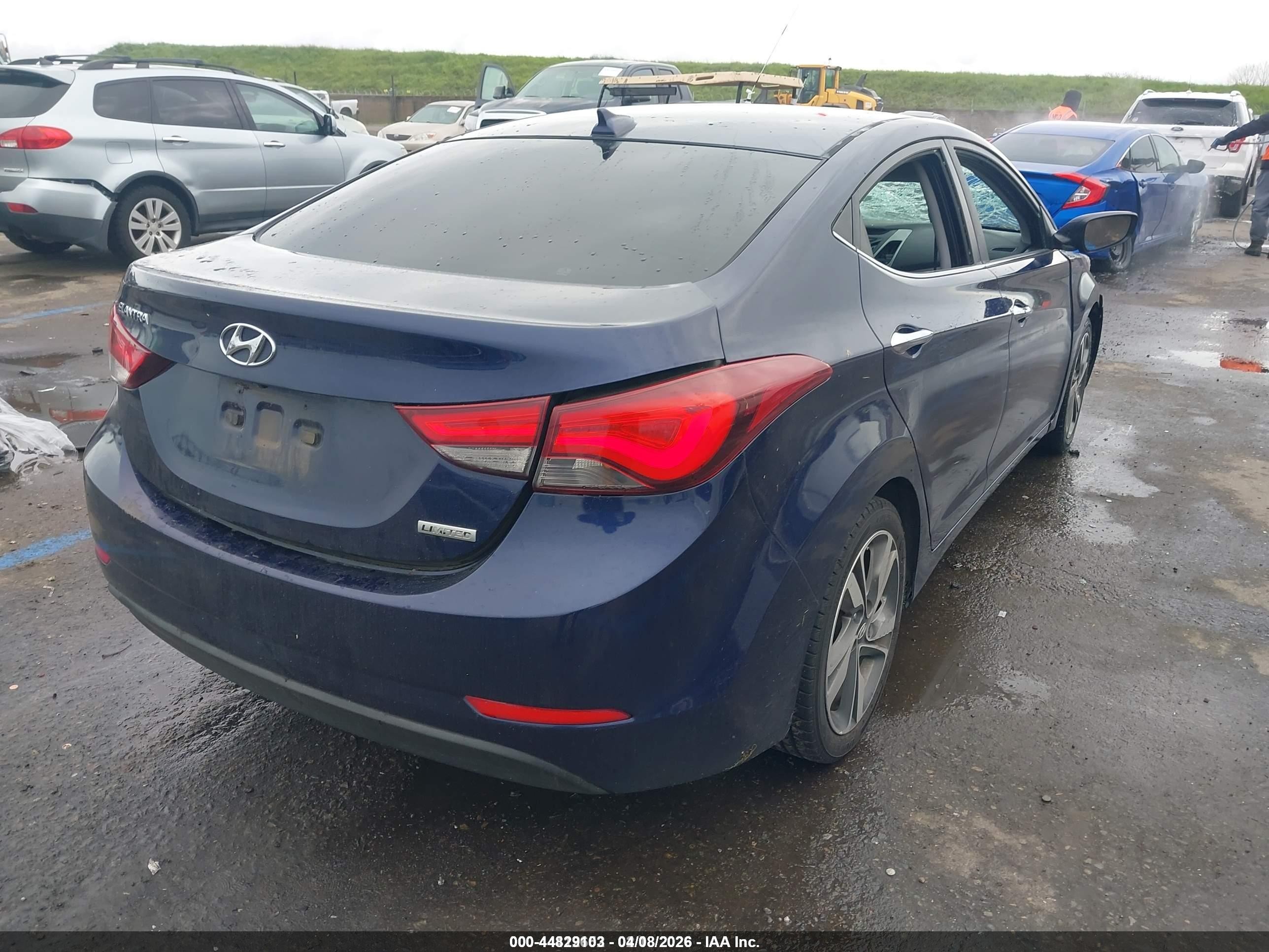 2014 Hyundai Elantra Limited Синий vin: 5NPDH4AE1EH500691