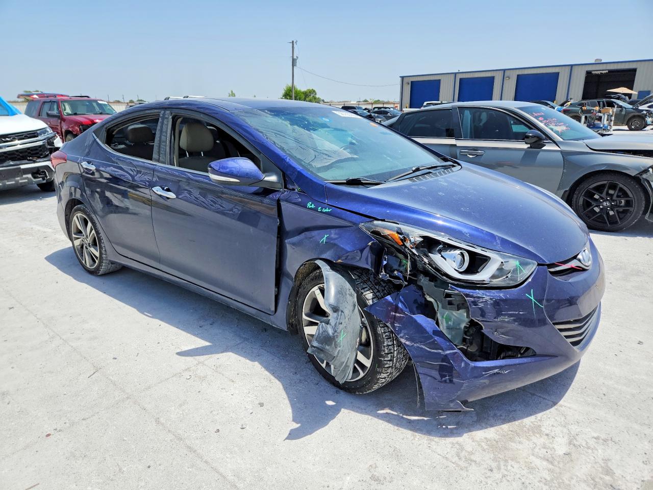 2014 Hyundai Elantra Limited Blue vin: 5NPDH4AE1EH500738