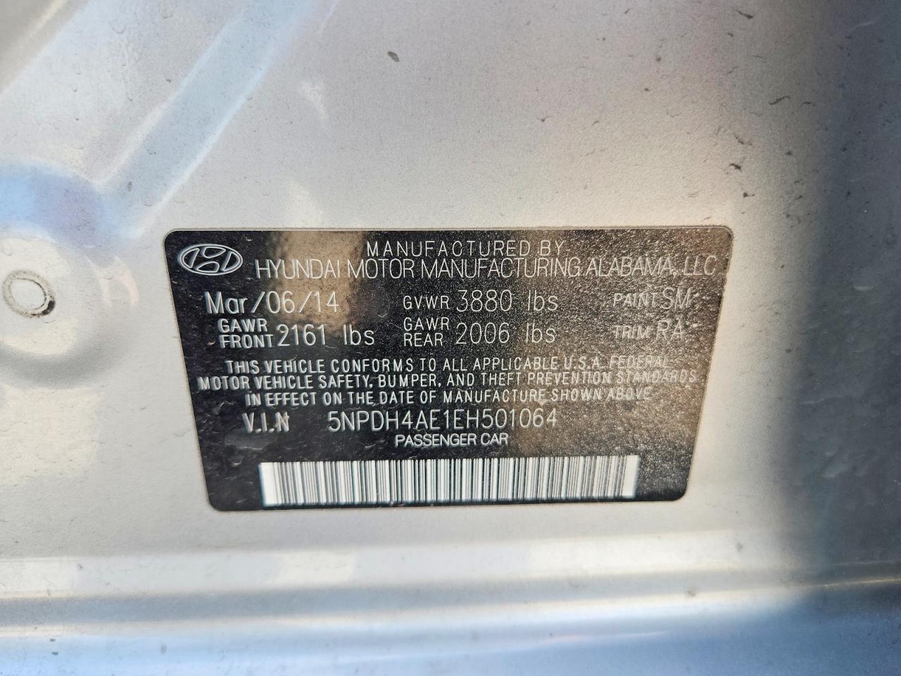 2014 Hyundai Elantra Se Silver vin: 5NPDH4AE1EH501064