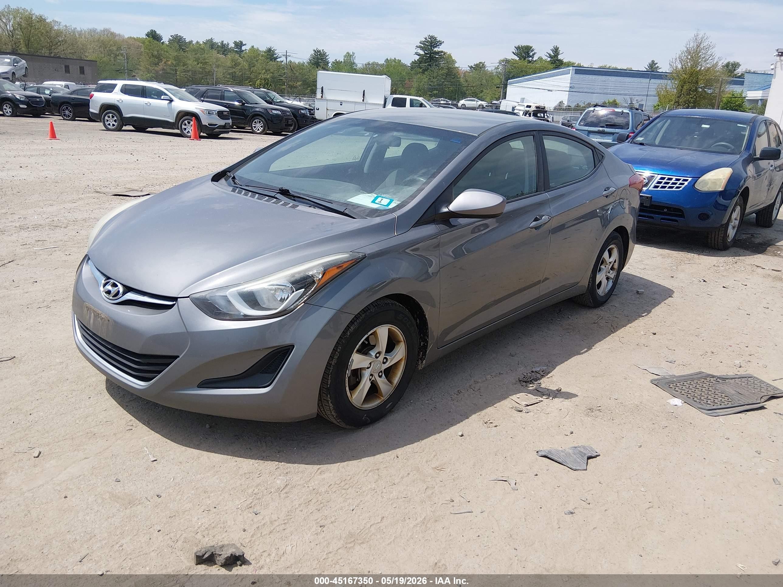 2014 Hyundai Elantra Se Gray vin: 5NPDH4AE1EH503199