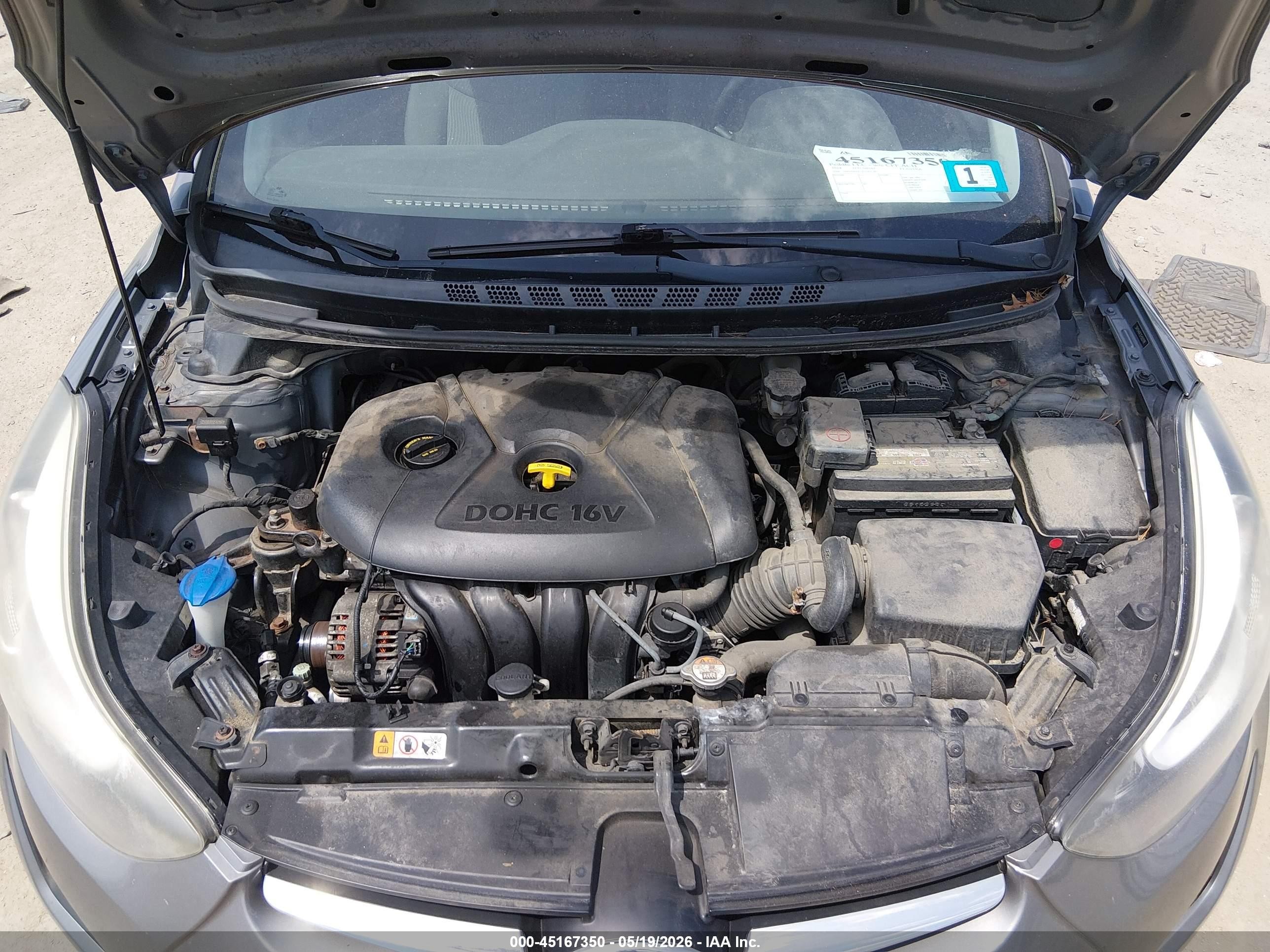 2014 Hyundai Elantra Se Gray vin: 5NPDH4AE1EH503199