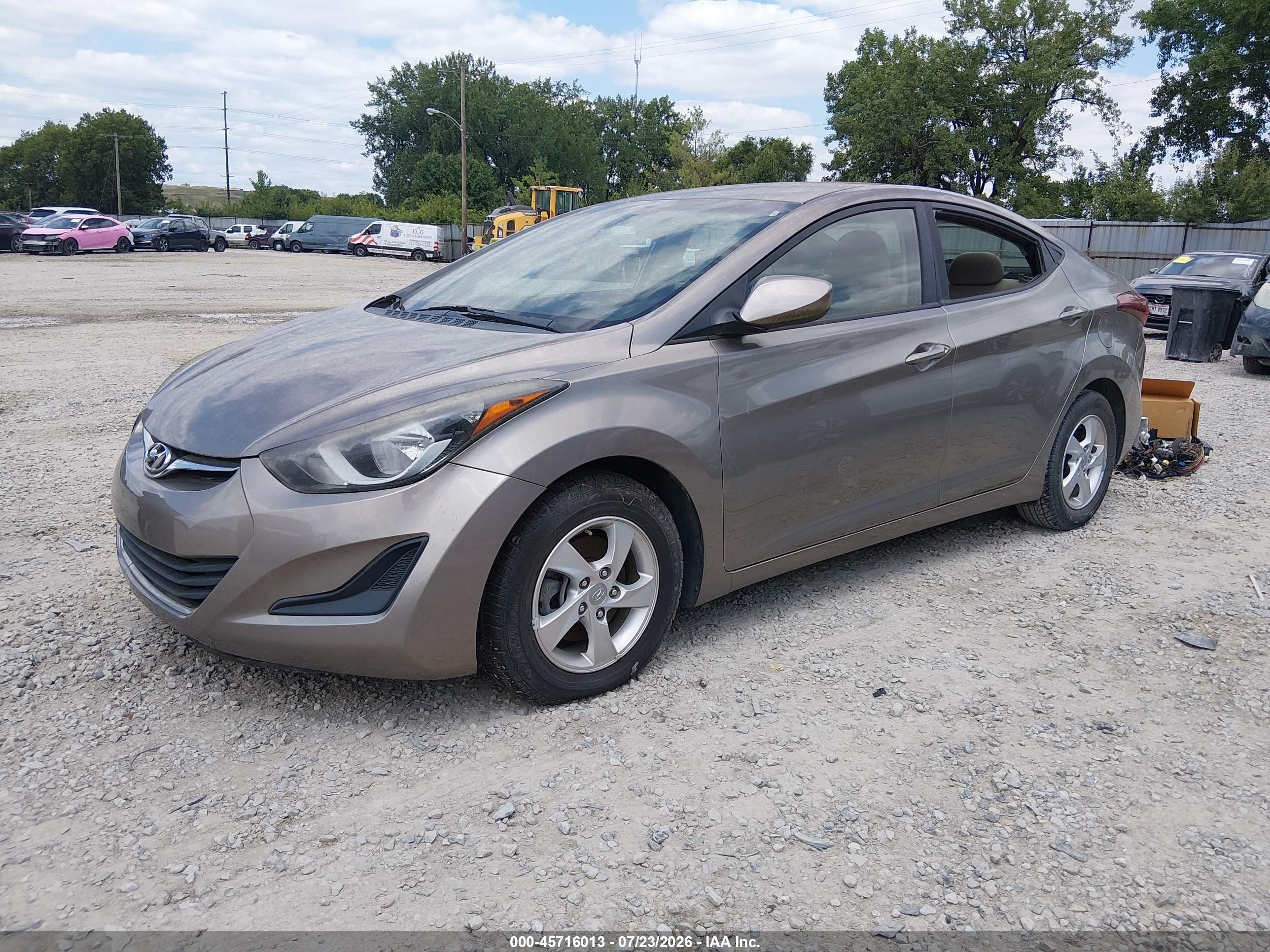 2014 Hyundai Elantra Se Бежевый vin: 5NPDH4AE1EH517328
