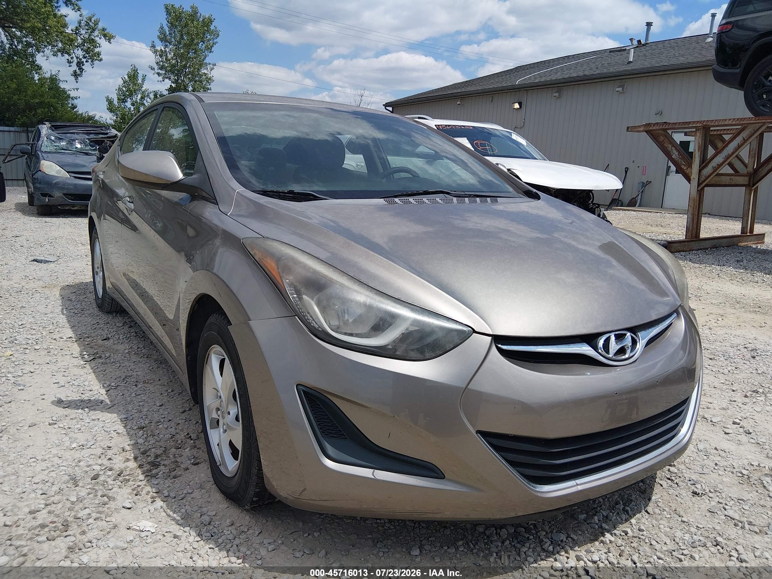 2014 Hyundai Elantra Se Бежевый vin: 5NPDH4AE1EH517328
