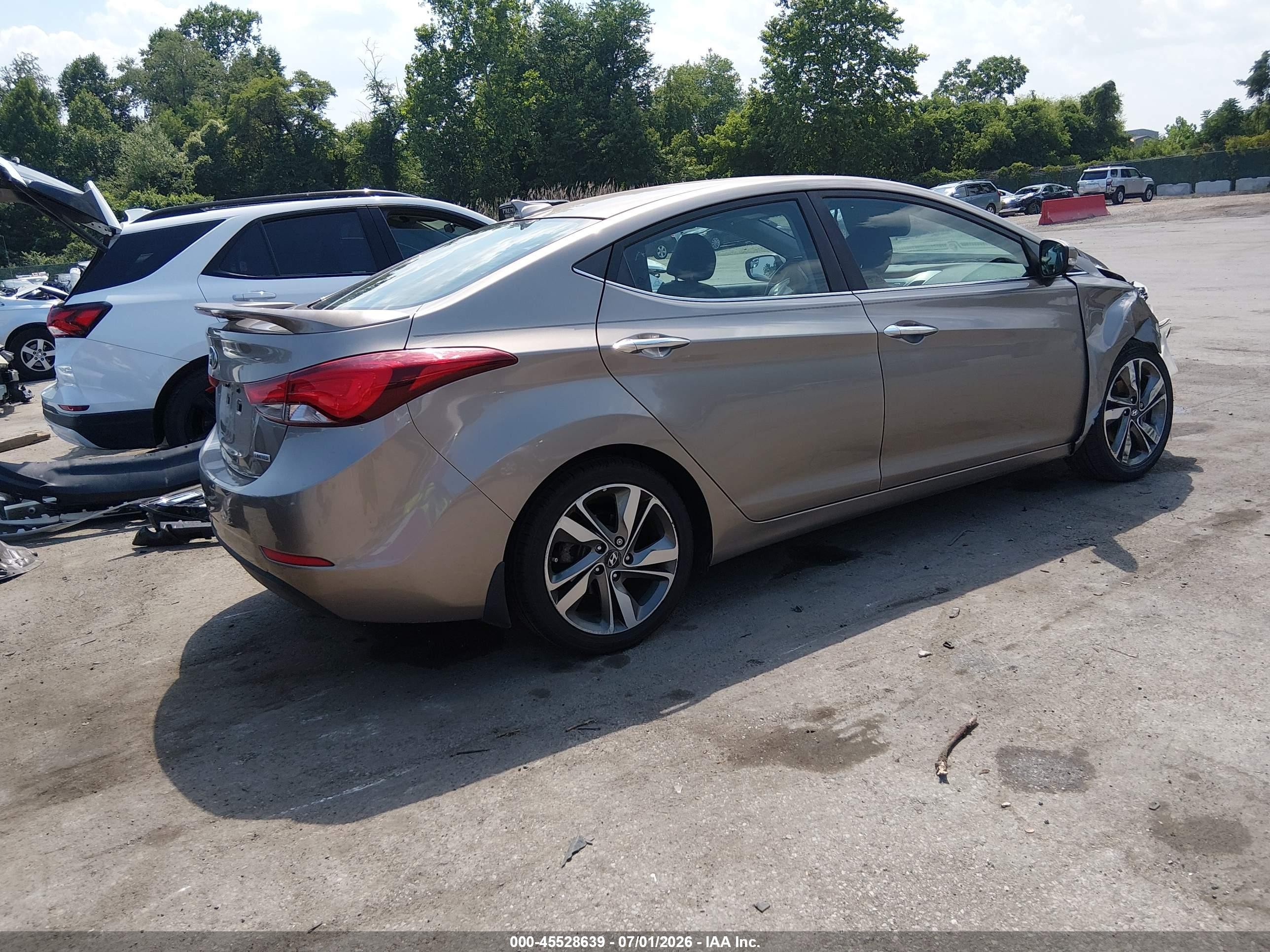 2014 Hyundai Elantra Limited Gray vin: 5NPDH4AE1EH528460