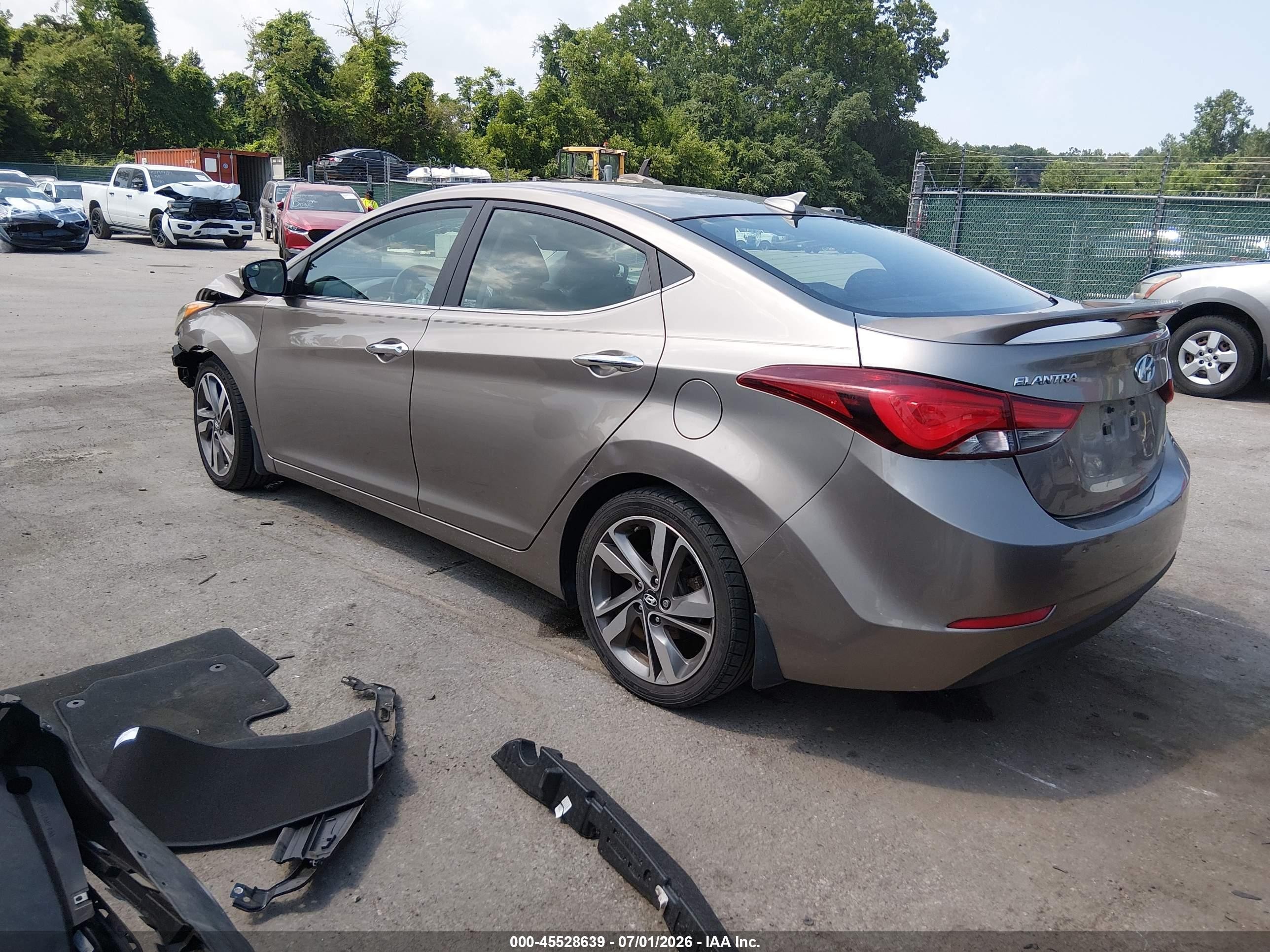 2014 Hyundai Elantra Limited Gray vin: 5NPDH4AE1EH528460