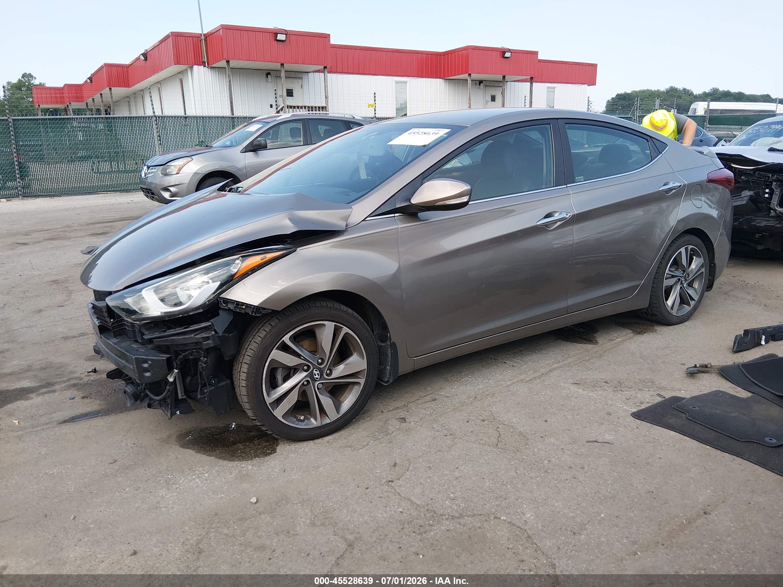 2014 Hyundai Elantra Limited Gray vin: 5NPDH4AE1EH528460