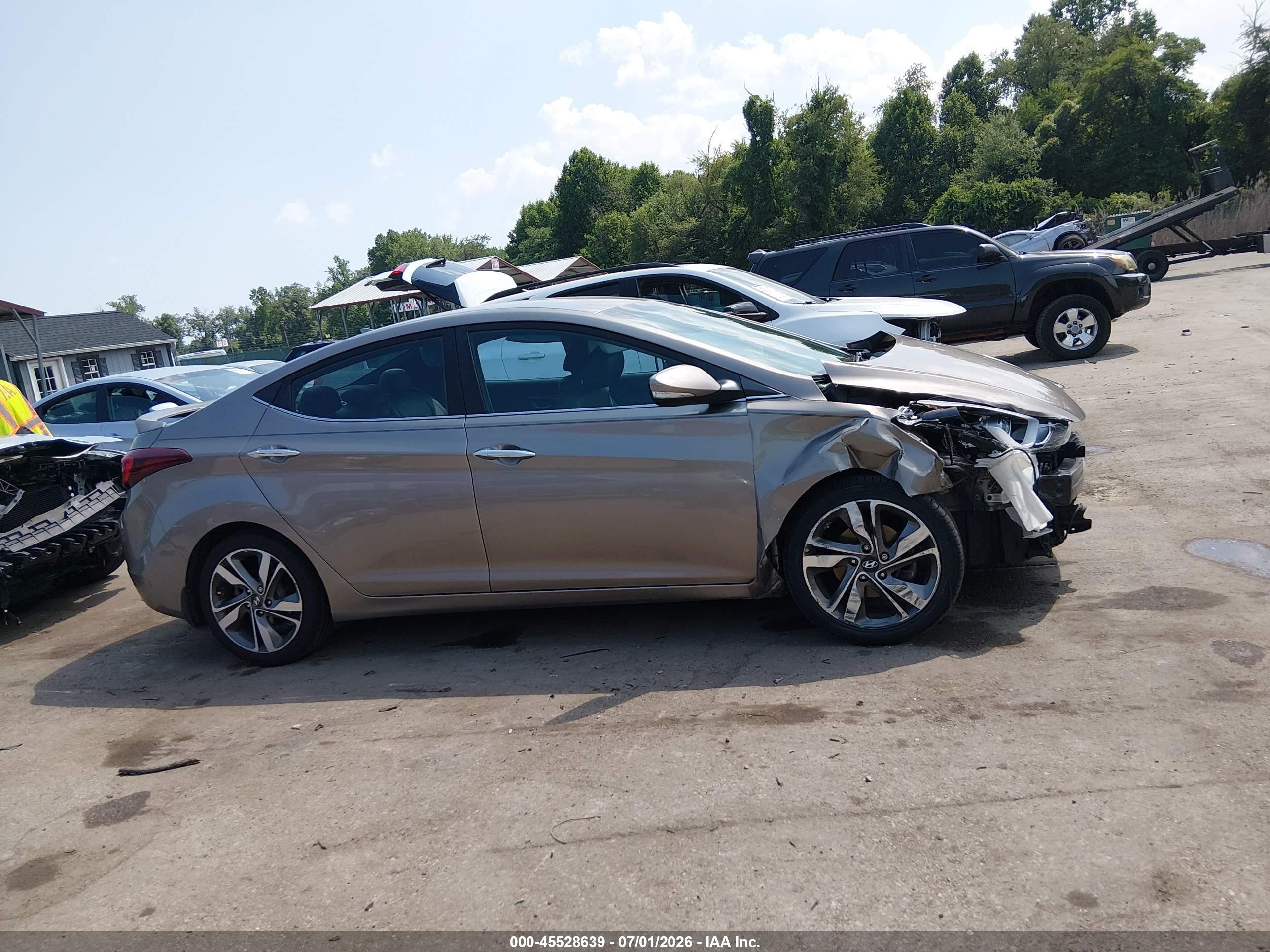 2014 Hyundai Elantra Limited Gray vin: 5NPDH4AE1EH528460