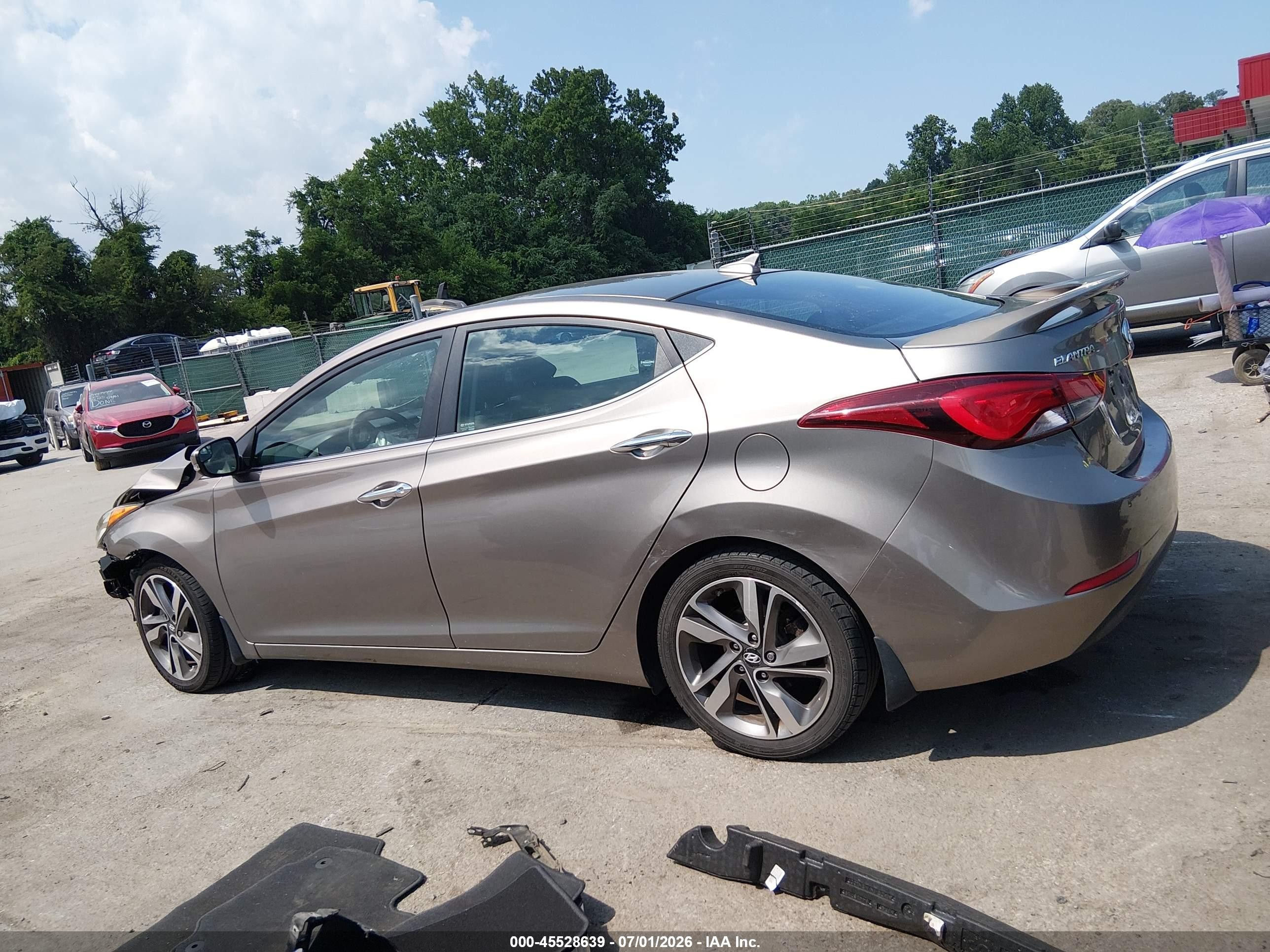 2014 Hyundai Elantra Limited Gray vin: 5NPDH4AE1EH528460