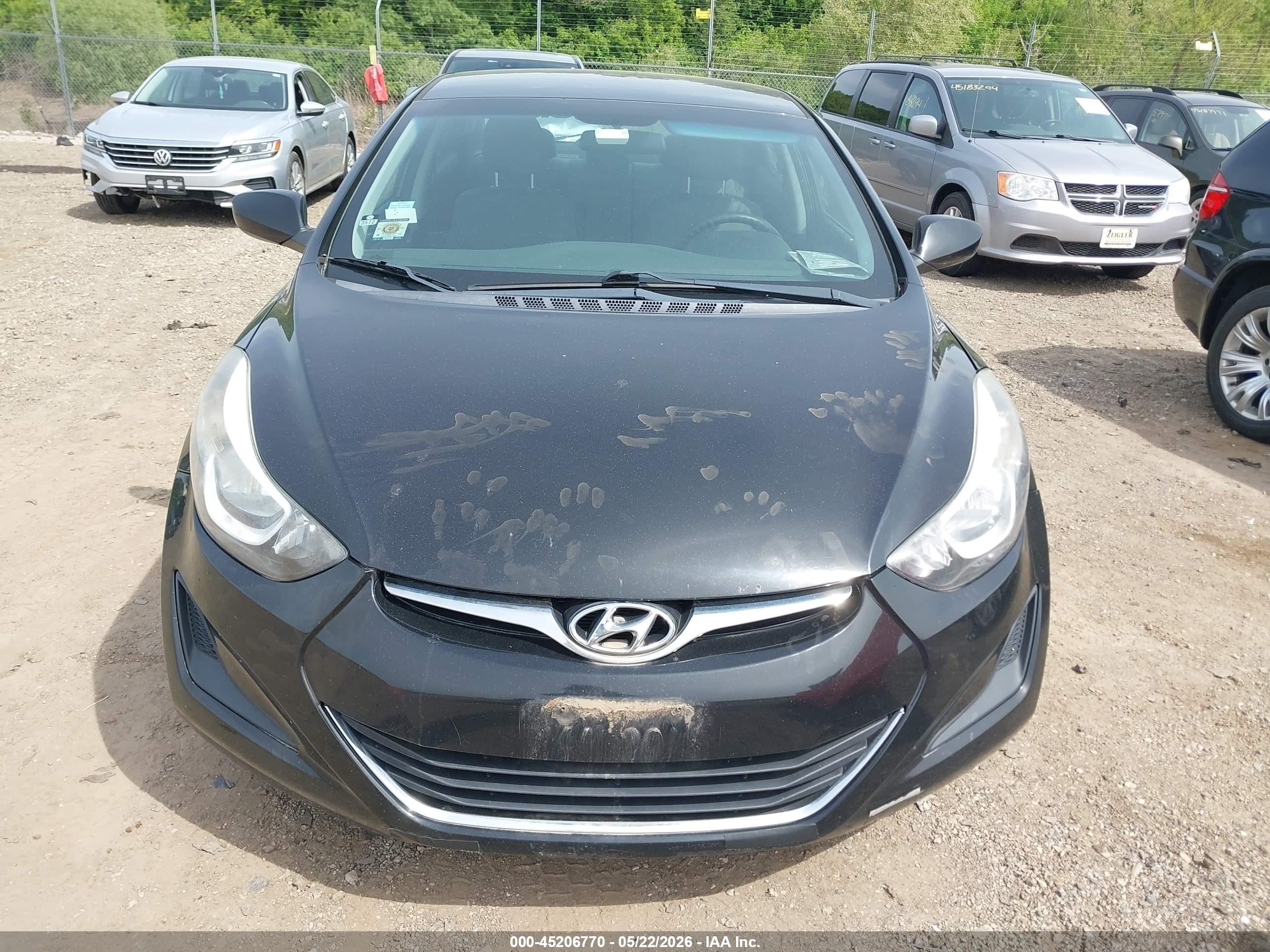 2014 Hyundai Elantra Se Black vin: 5NPDH4AE1EH534470