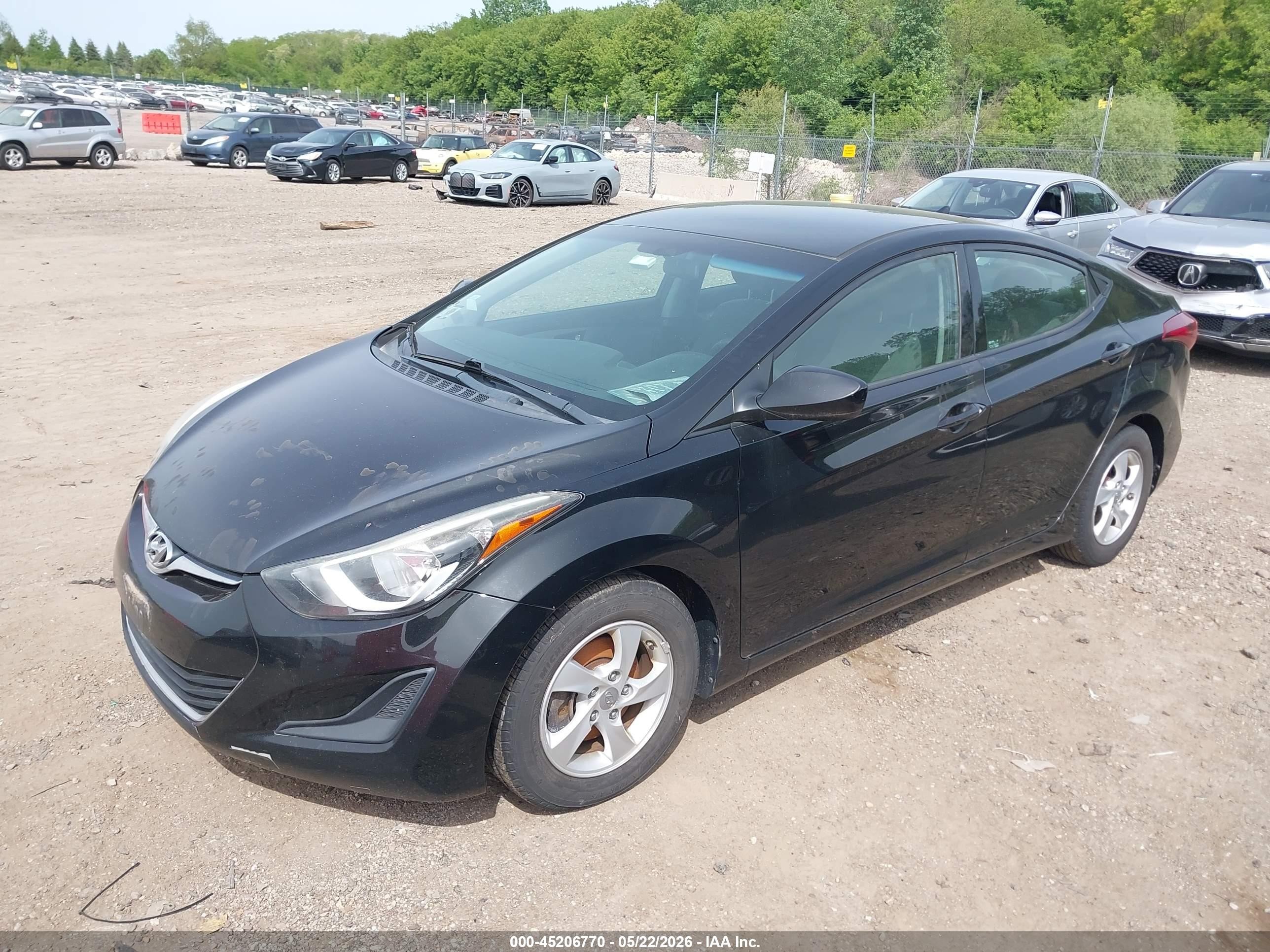 2014 Hyundai Elantra Se Black vin: 5NPDH4AE1EH534470