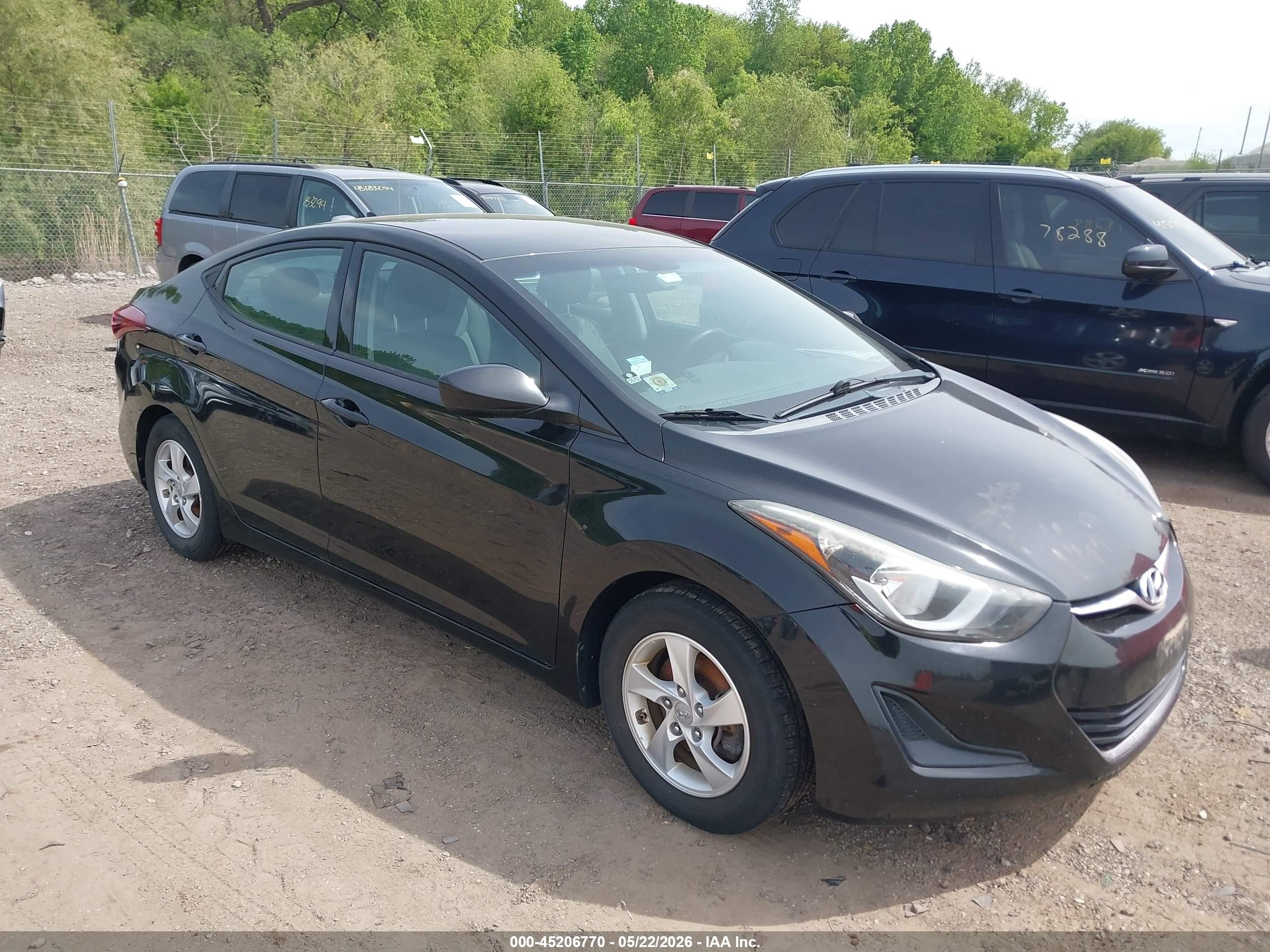 2014 Hyundai Elantra Se Black vin: 5NPDH4AE1EH534470
