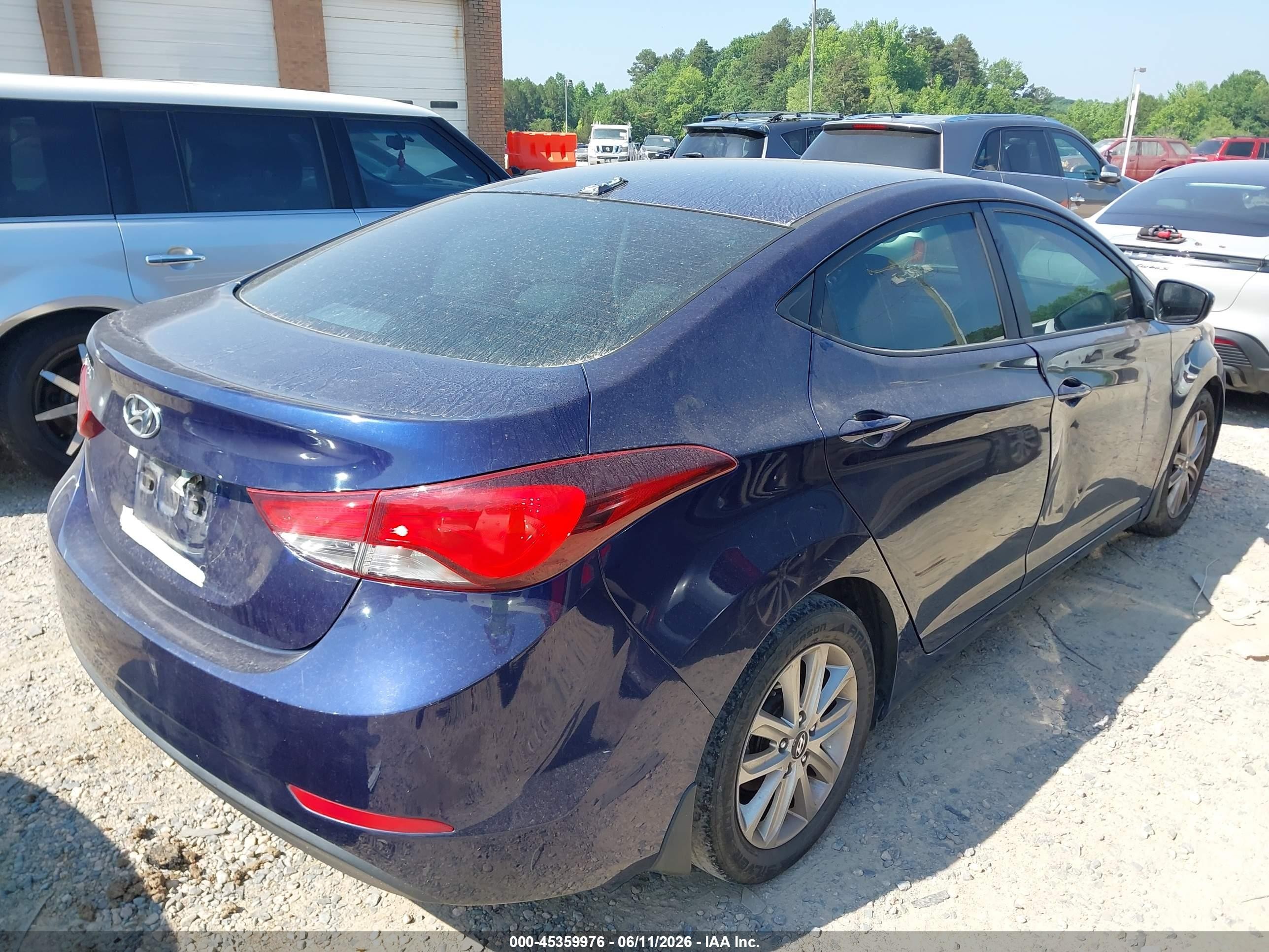 2014 Hyundai Elantra Se Blue vin: 5NPDH4AE1EH535859