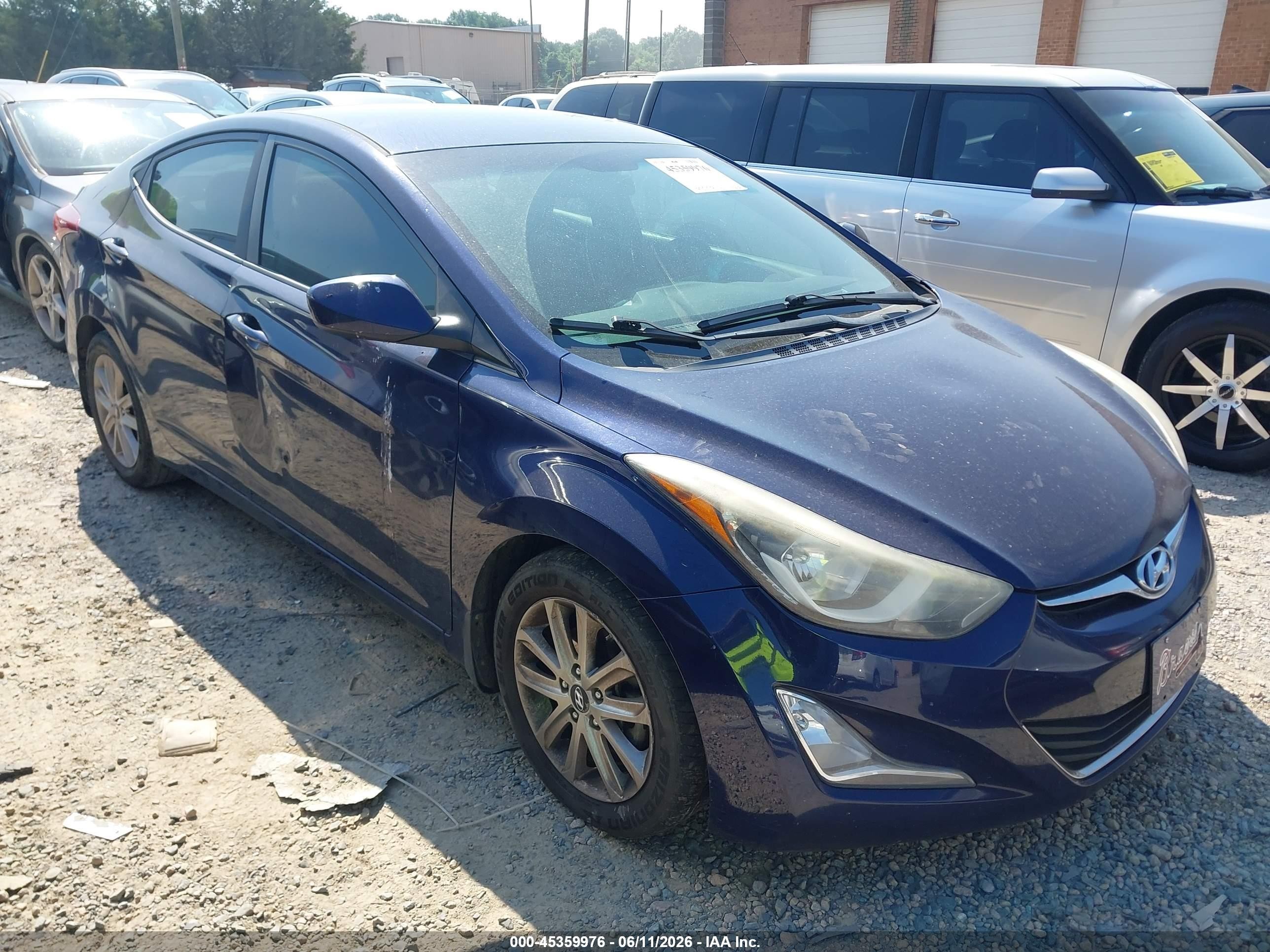 2014 Hyundai Elantra Se Blue vin: 5NPDH4AE1EH535859
