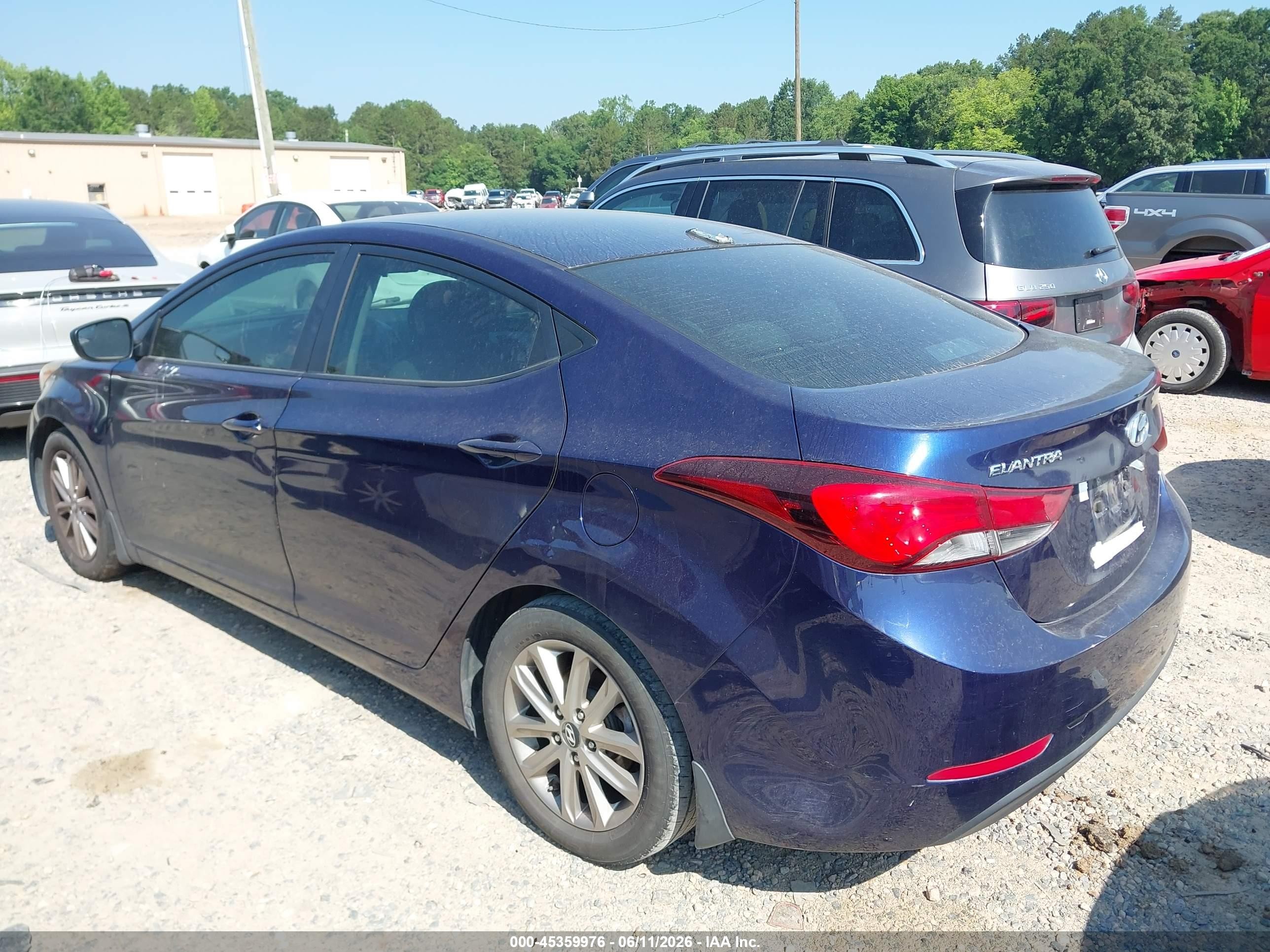 2014 Hyundai Elantra Se Blue vin: 5NPDH4AE1EH535859