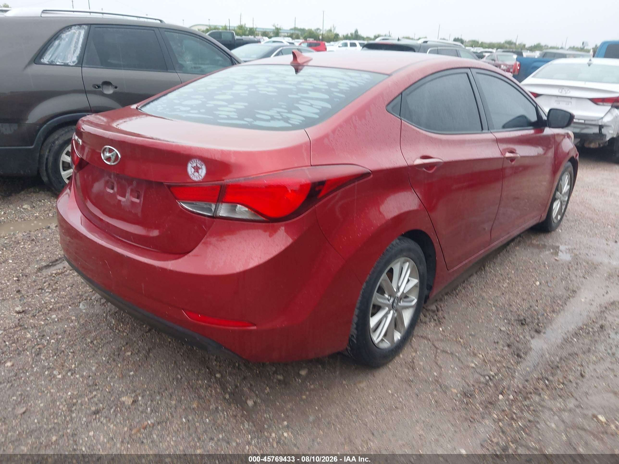 2014 Hyundai Elantra Se Burgundy vin: 5NPDH4AE1EH537160