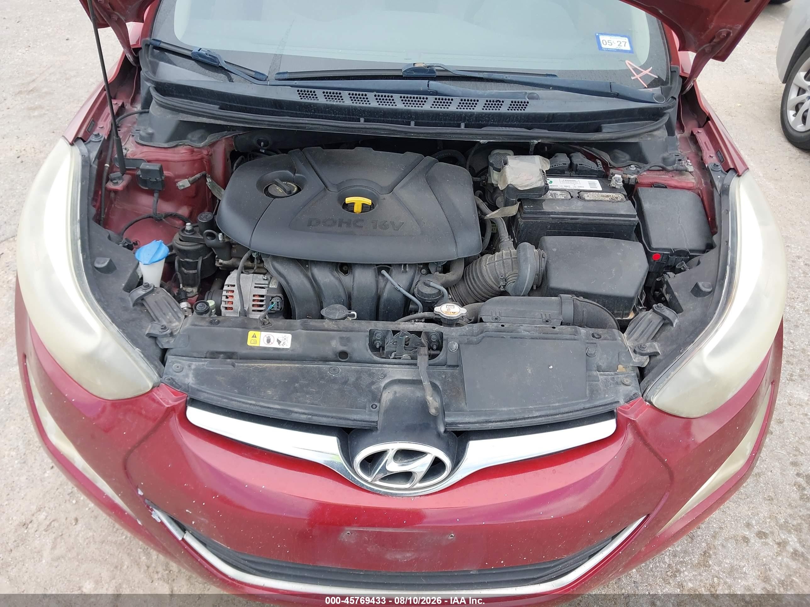 2014 Hyundai Elantra Se Burgundy vin: 5NPDH4AE1EH537160
