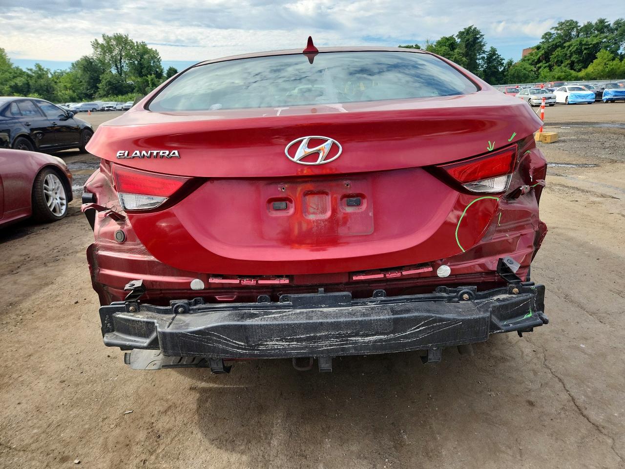 2014 Hyundai Elantra Se Красный vin: 5NPDH4AE1EH541354
