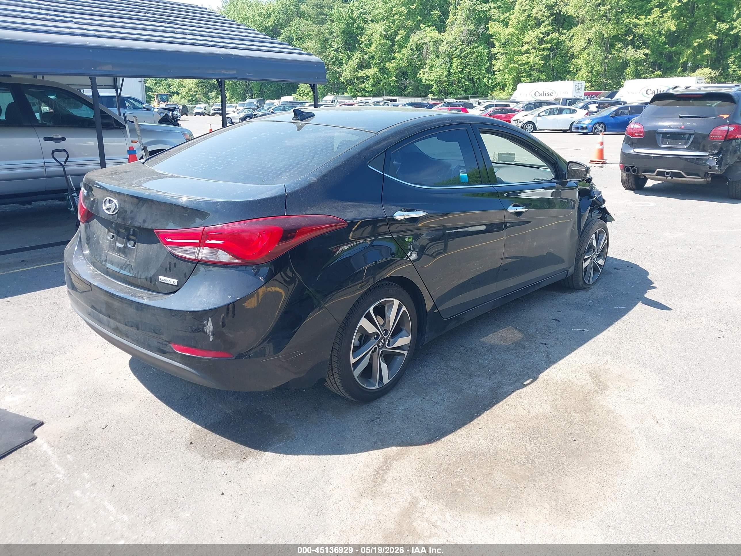 2014 Hyundai Elantra Limited Black vin: 5NPDH4AE1EH543959