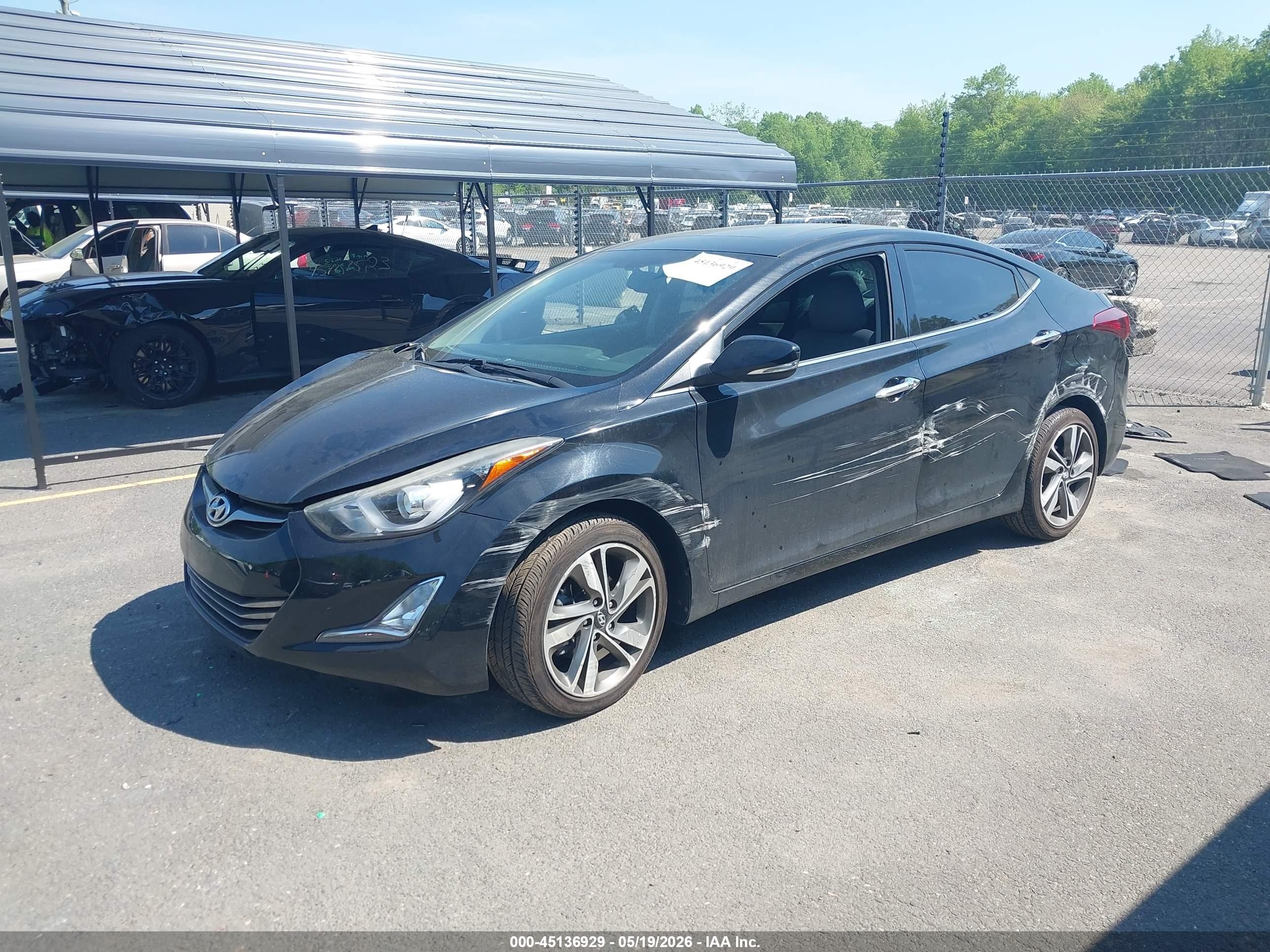 2014 Hyundai Elantra Limited Black vin: 5NPDH4AE1EH543959