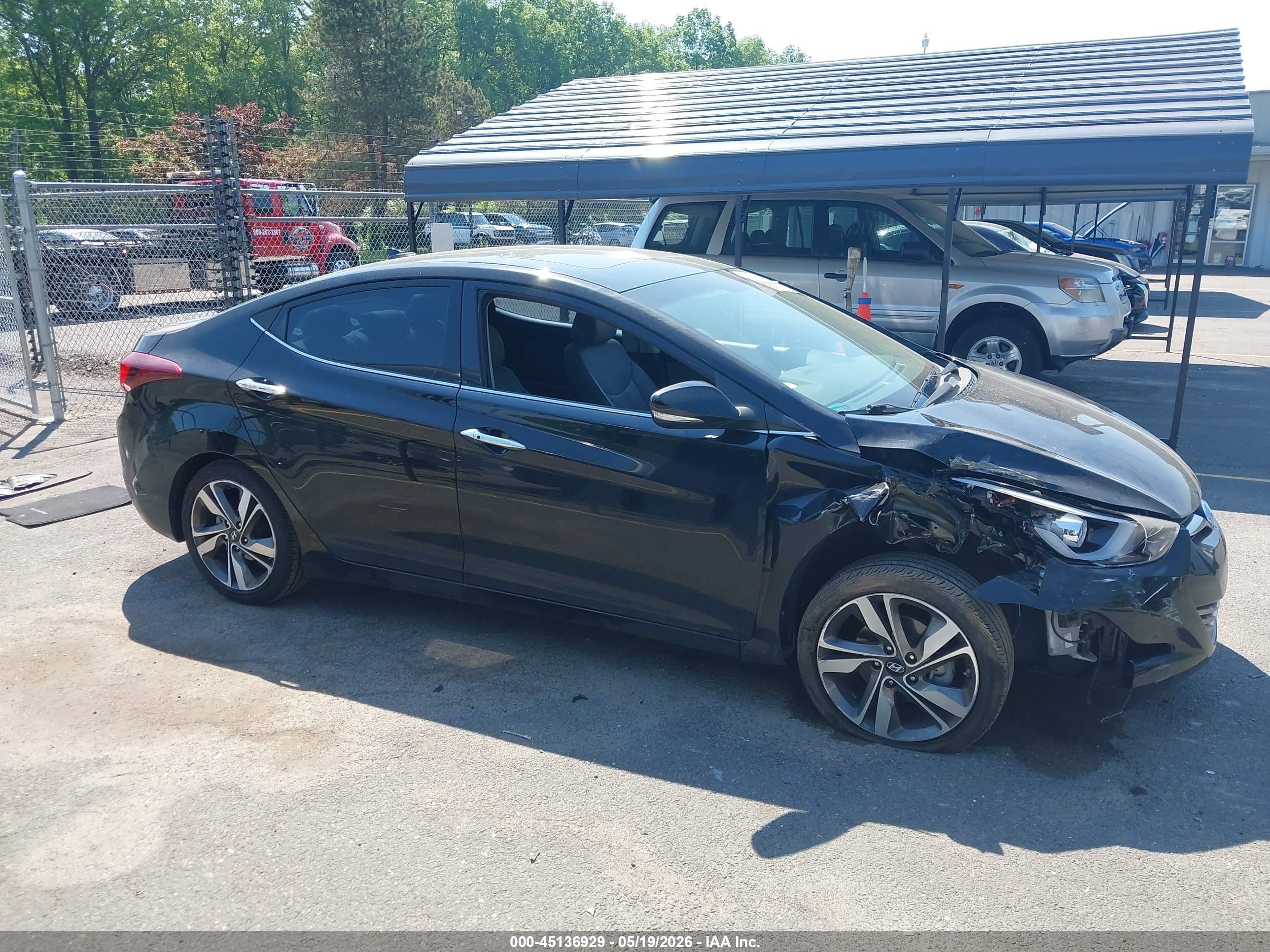 2014 Hyundai Elantra Limited Black vin: 5NPDH4AE1EH543959