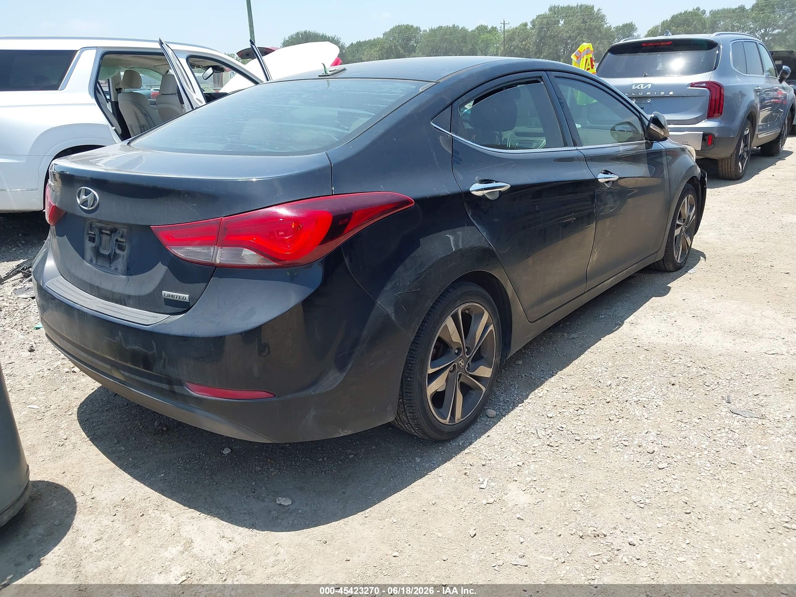 2015 Hyundai Elantra Limited Black vin: 5NPDH4AE1FH567129