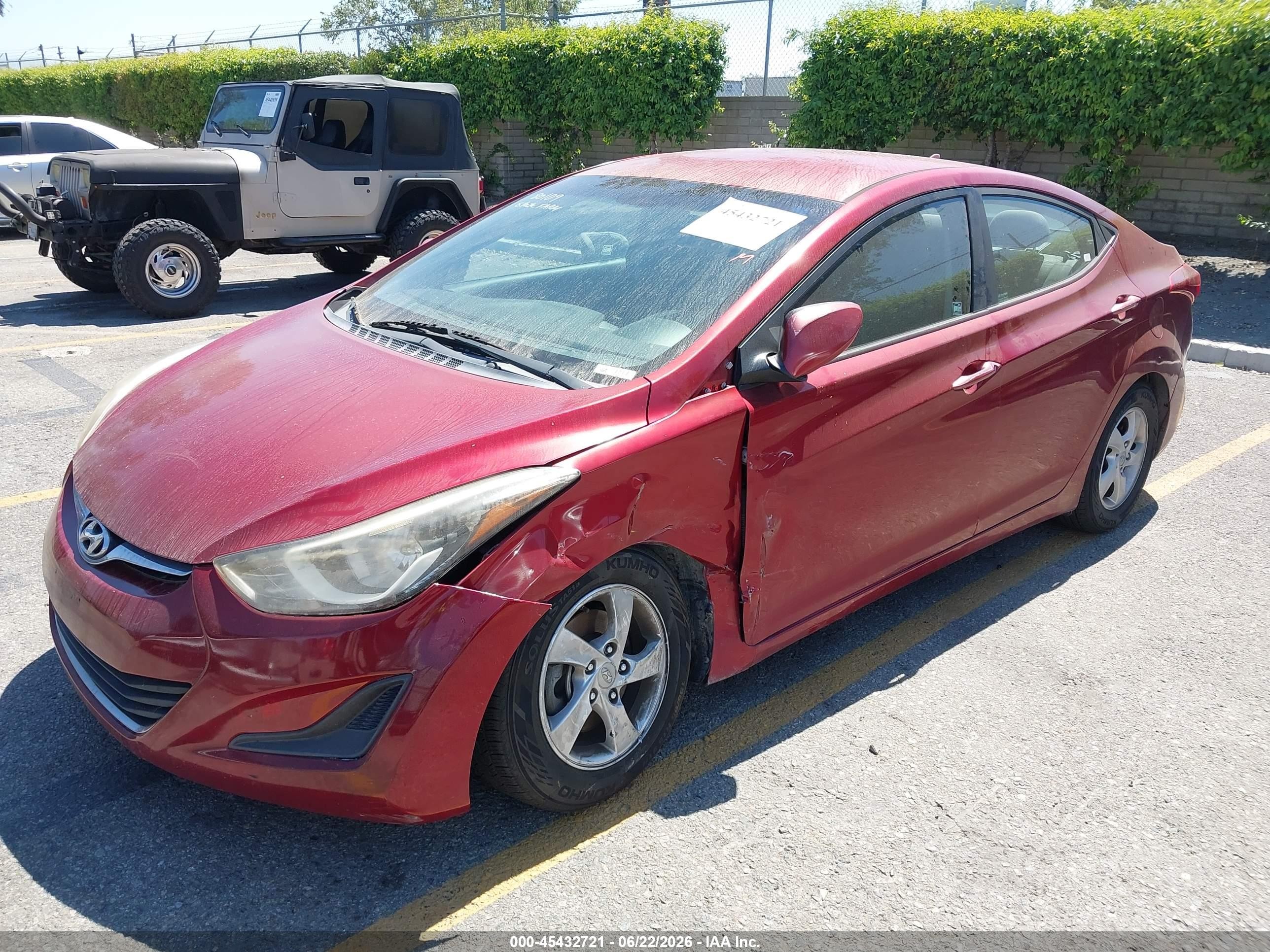 2015 Hyundai Elantra Se Красный vin: 5NPDH4AE1FH568958
