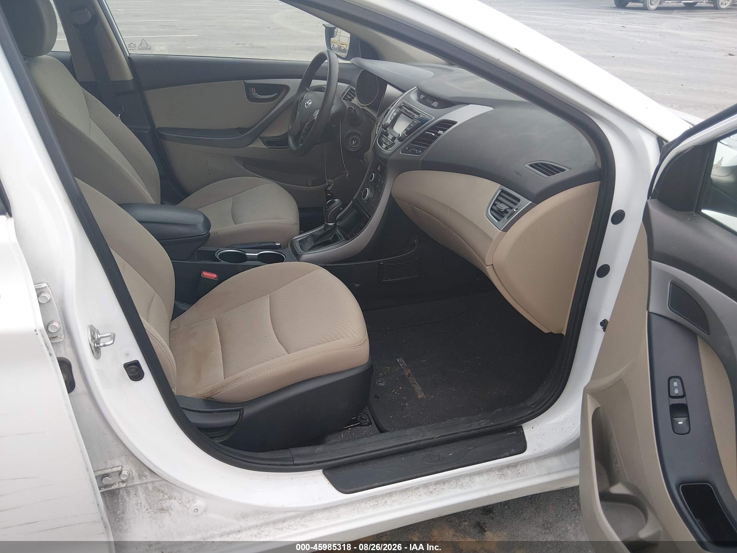 2015 Hyundai Elantra Se White vin: 5NPDH4AE1FH571889