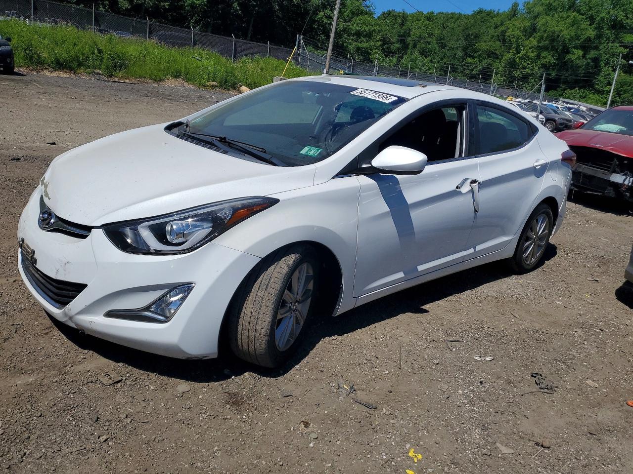 2015 Hyundai Elantra White vin: 5NPDH4AE1FH582391