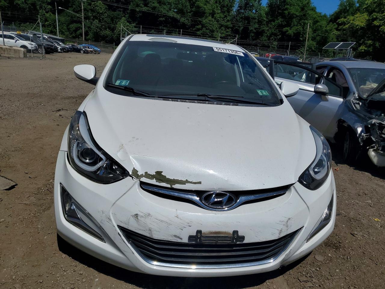 2015 Hyundai Elantra White vin: 5NPDH4AE1FH582391