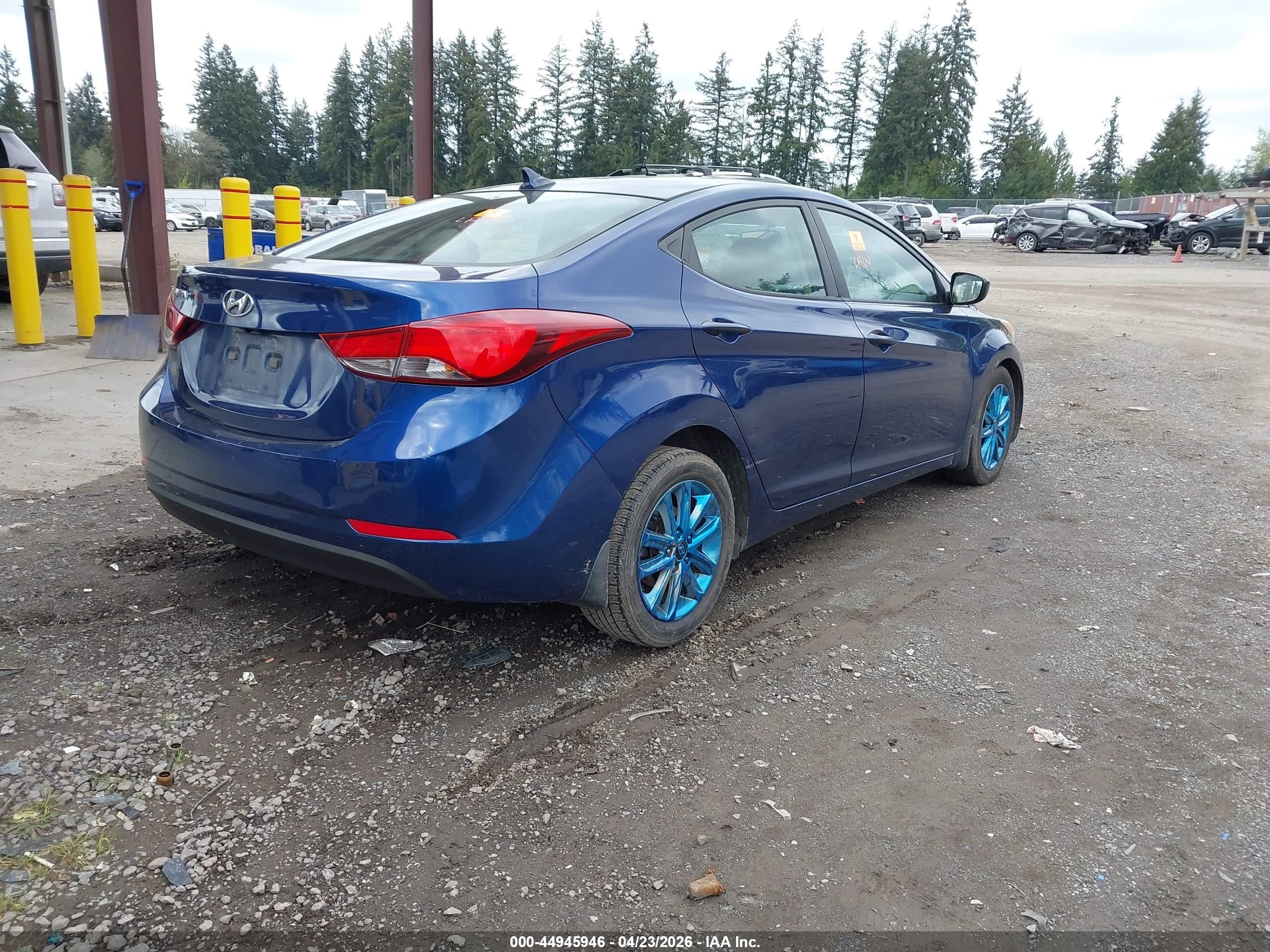 2015 Hyundai Elantra Se Blue vin: 5NPDH4AE1FH585839