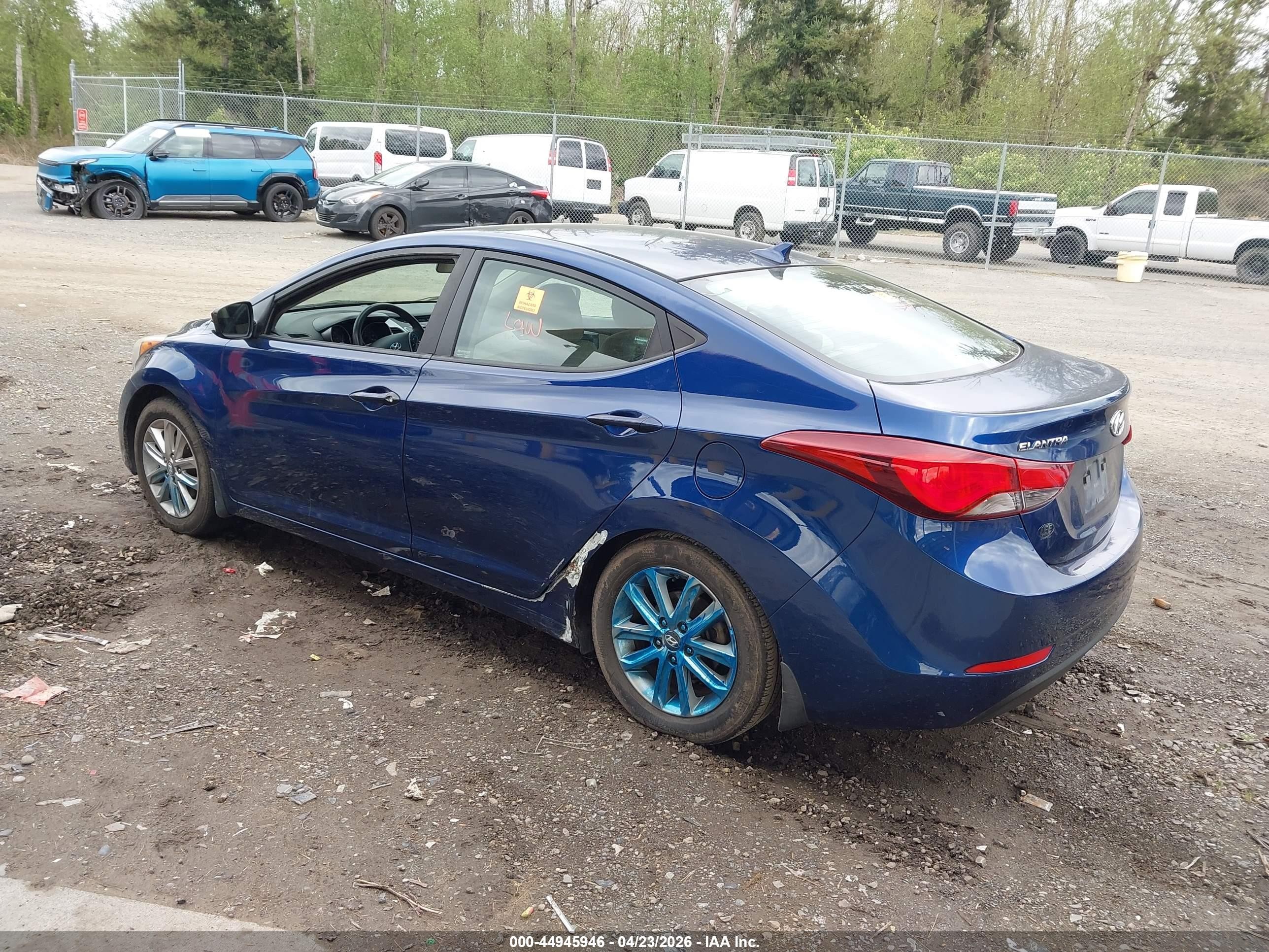 2015 Hyundai Elantra Se Blue vin: 5NPDH4AE1FH585839