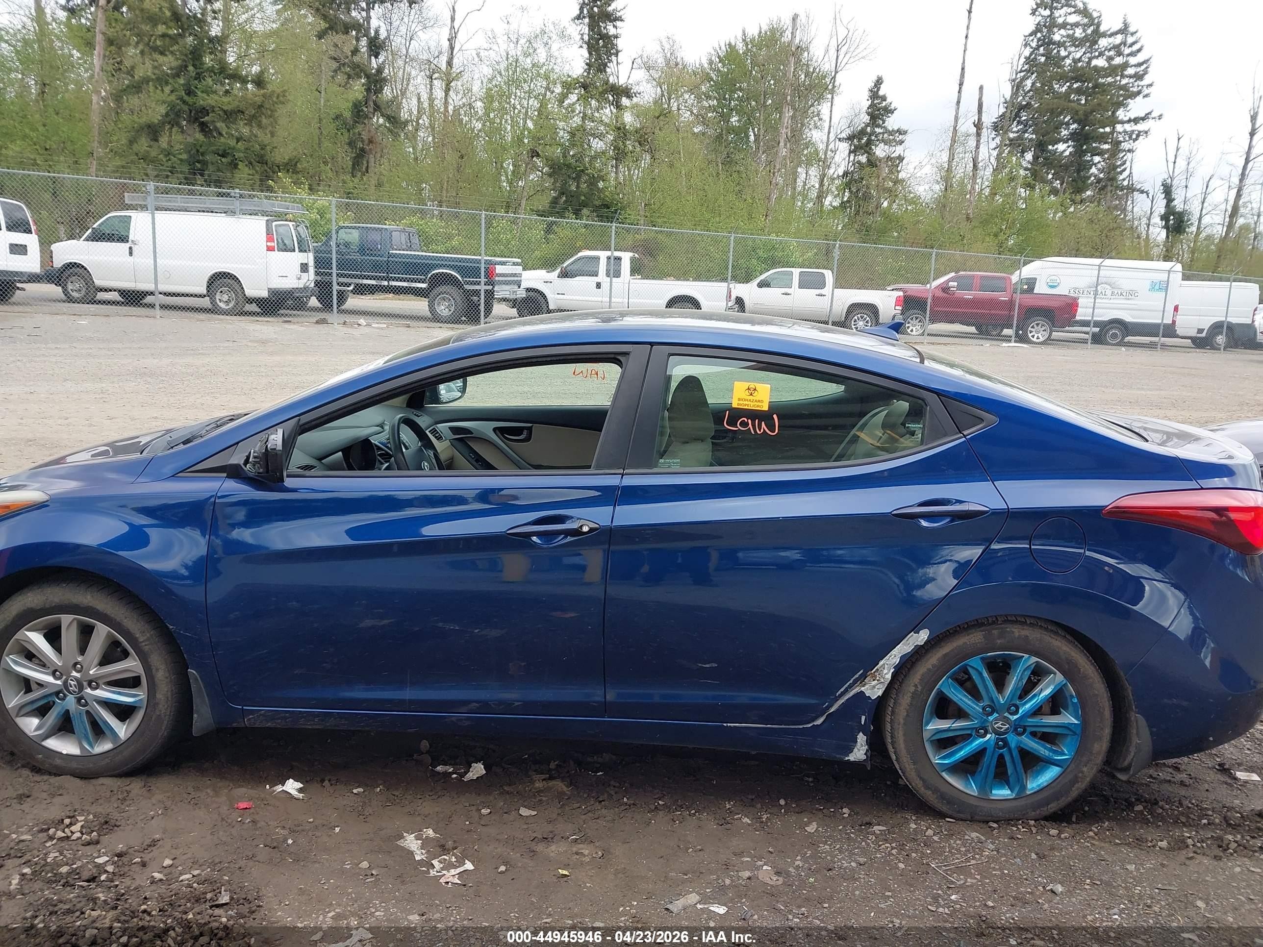 2015 Hyundai Elantra Se Blue vin: 5NPDH4AE1FH585839