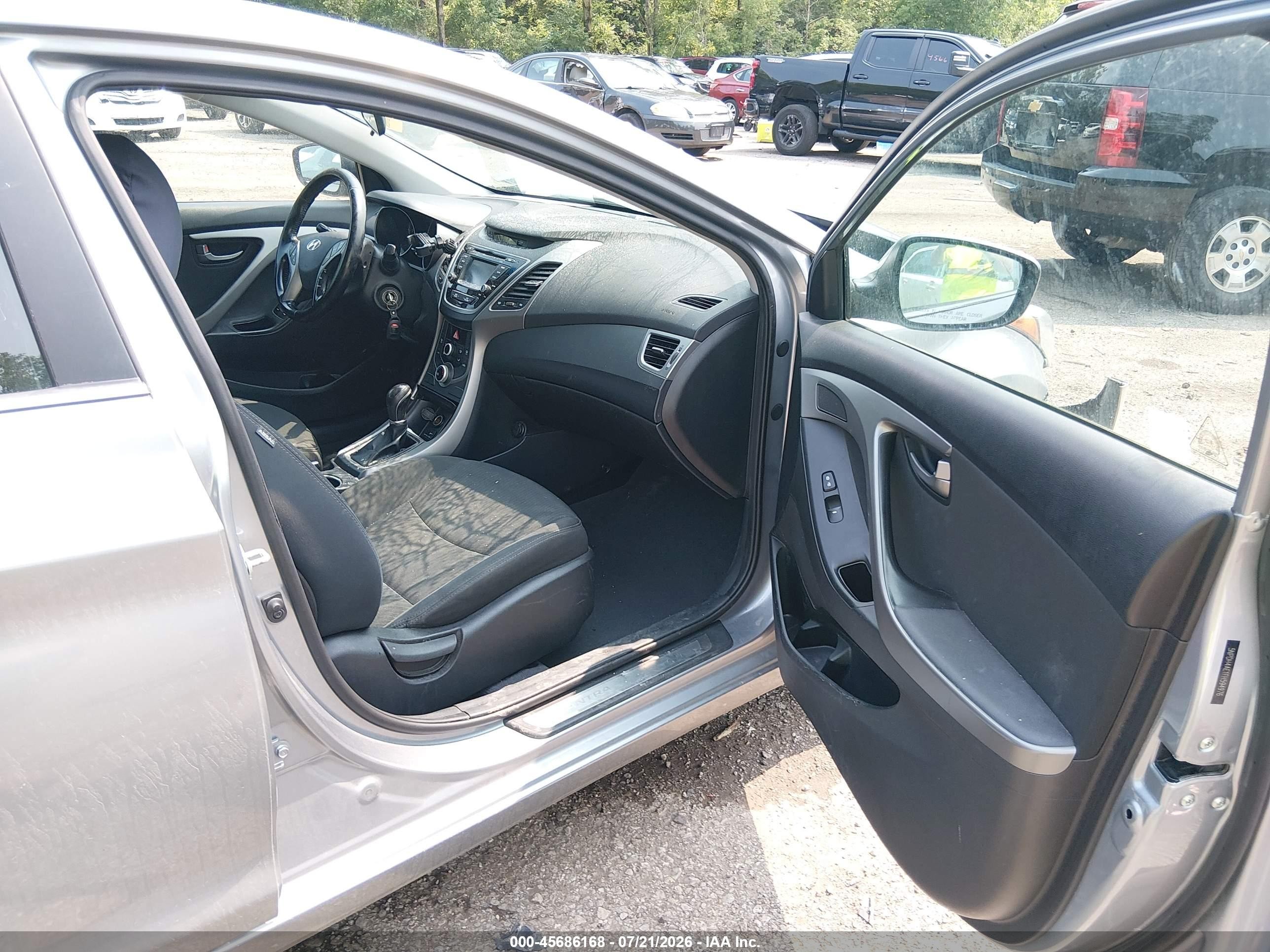 2015 Hyundai Elantra Se Gray vin: 5NPDH4AE1FH594976