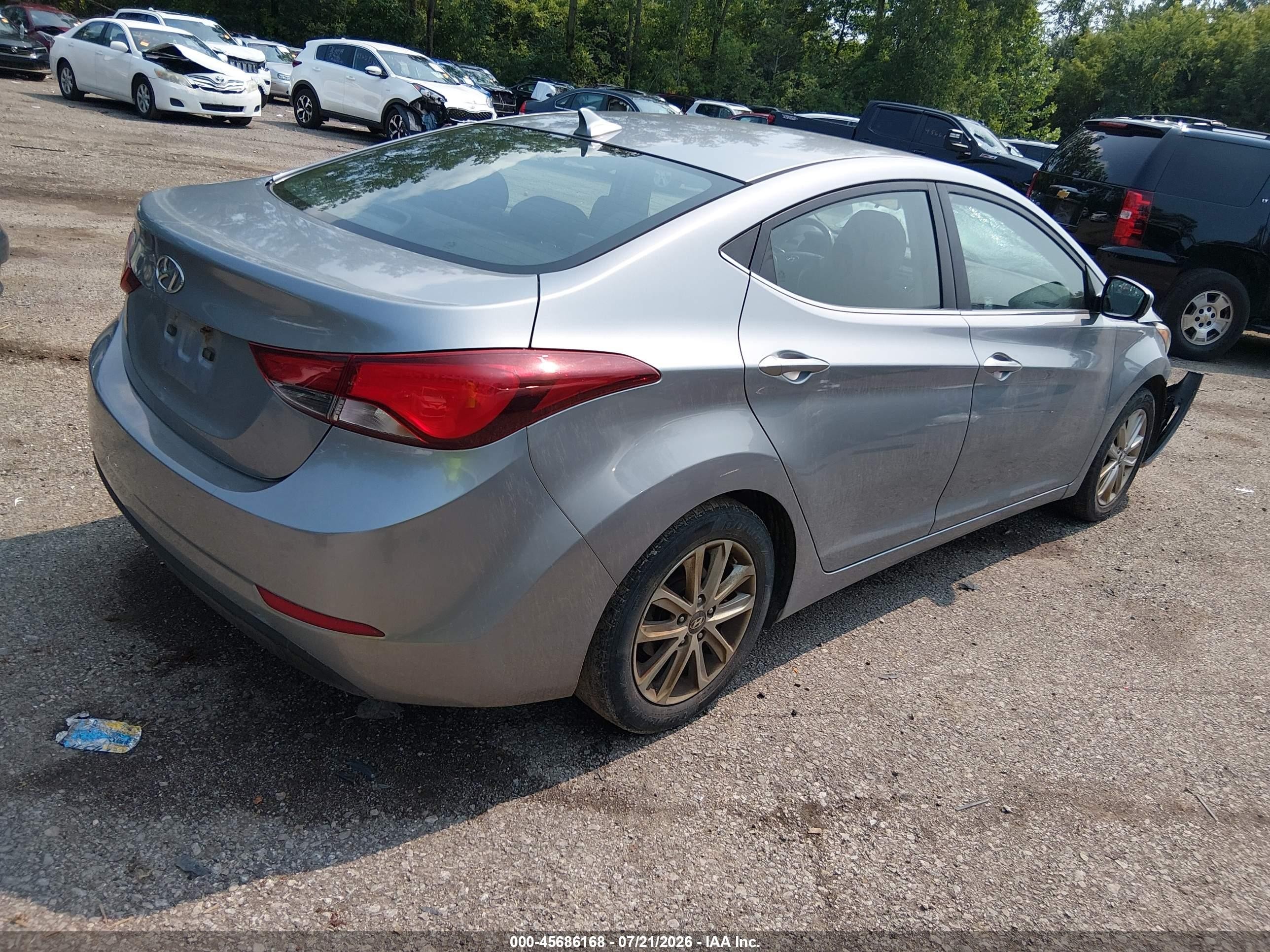 2015 Hyundai Elantra Se Gray vin: 5NPDH4AE1FH594976