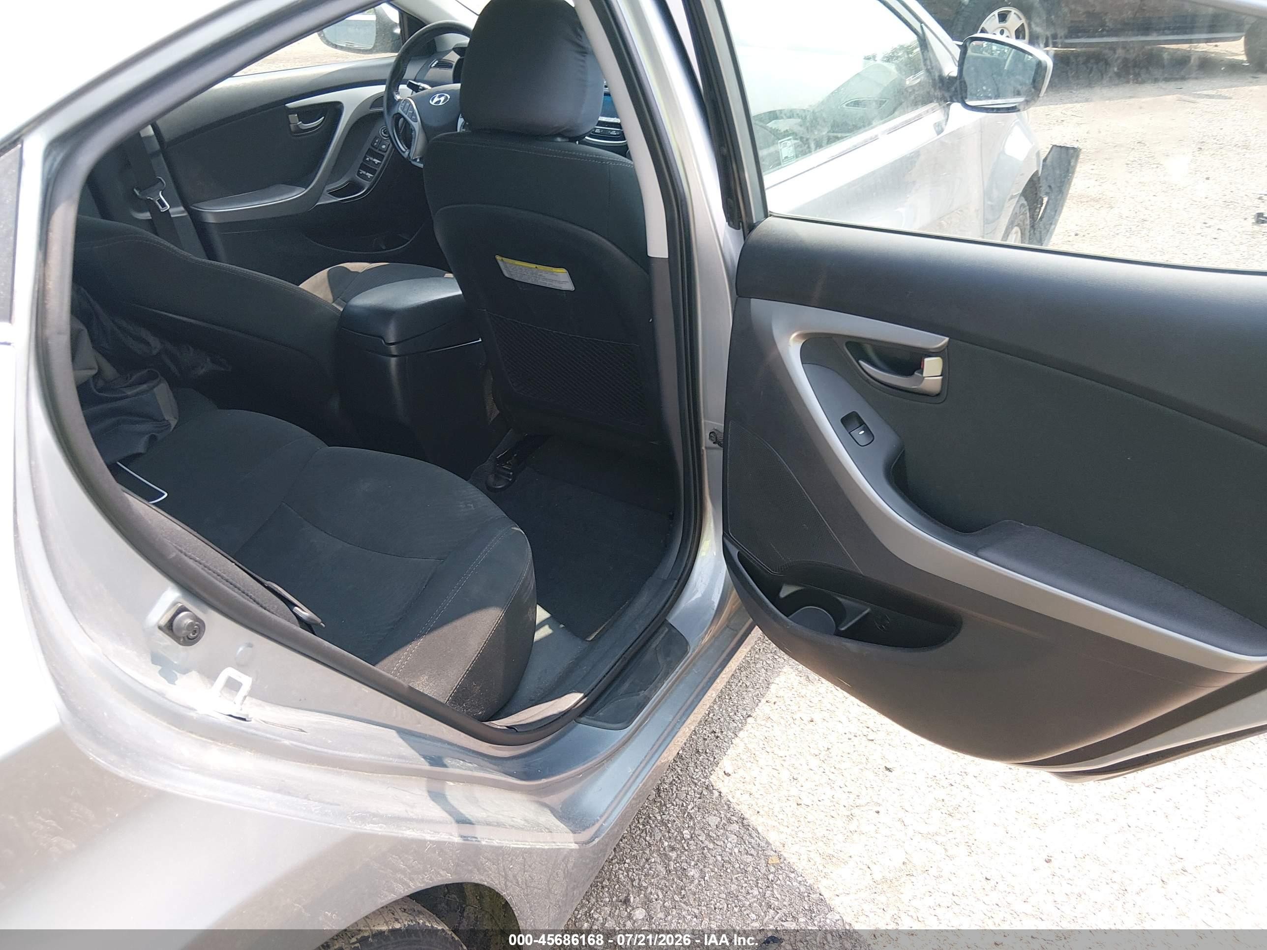 2015 Hyundai Elantra Se Gray vin: 5NPDH4AE1FH594976