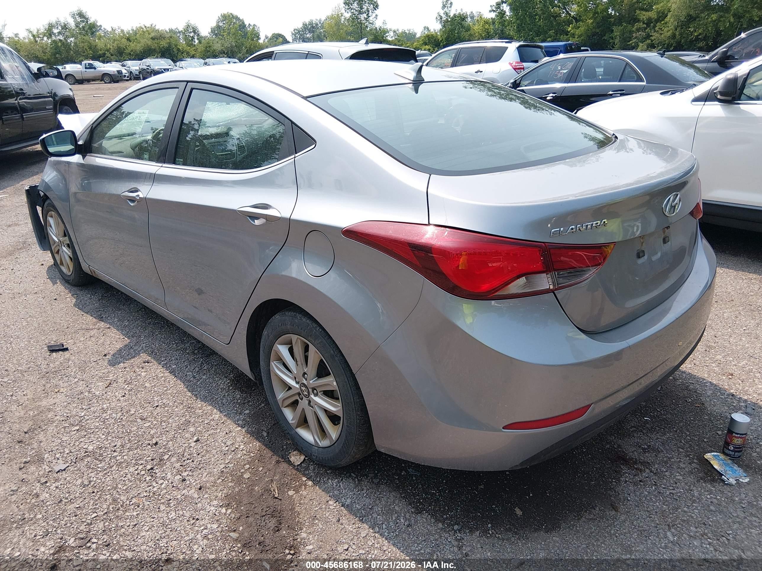2015 Hyundai Elantra Se Gray vin: 5NPDH4AE1FH594976