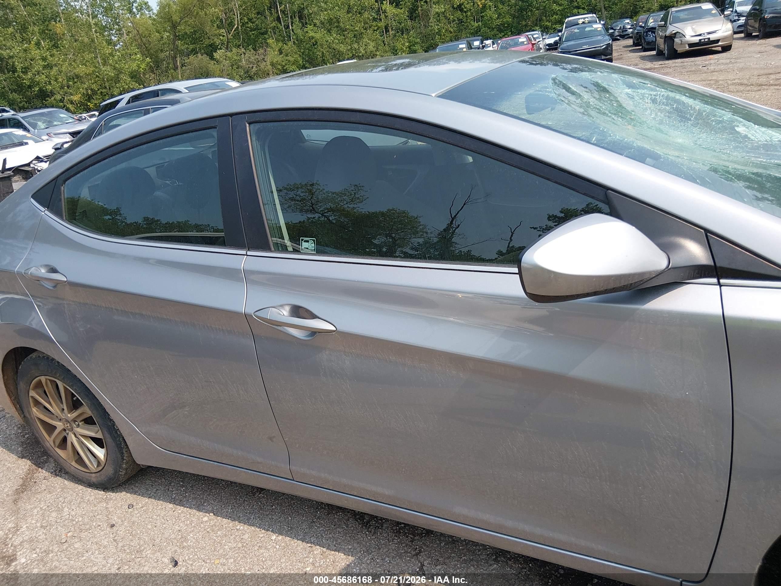 2015 Hyundai Elantra Se Gray vin: 5NPDH4AE1FH594976