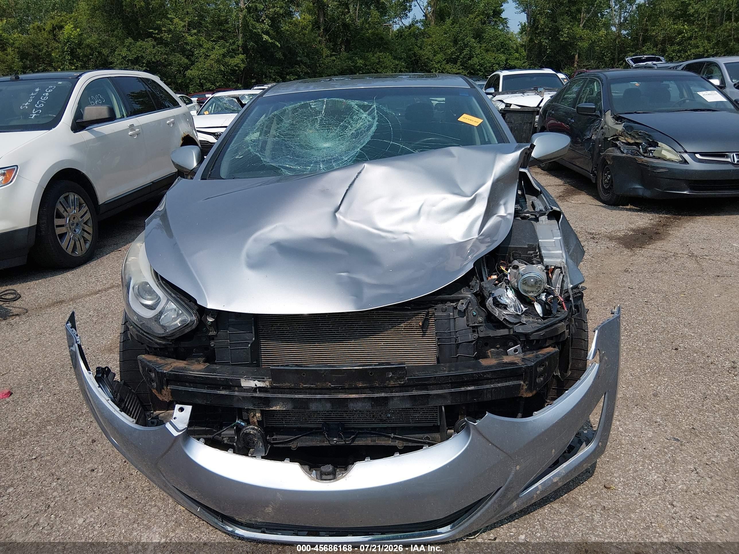 2015 Hyundai Elantra Se Gray vin: 5NPDH4AE1FH594976