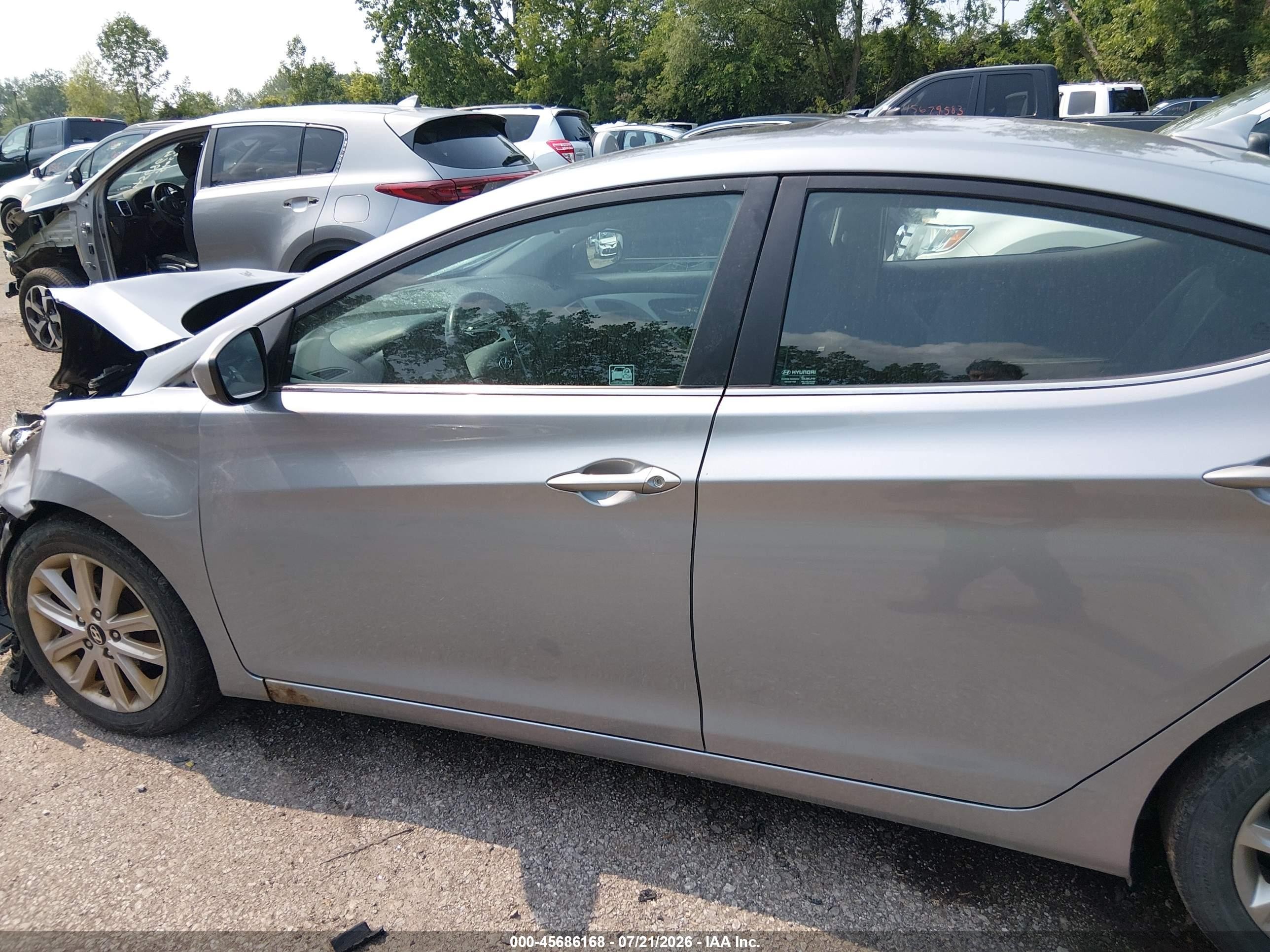 2015 Hyundai Elantra Se Gray vin: 5NPDH4AE1FH594976