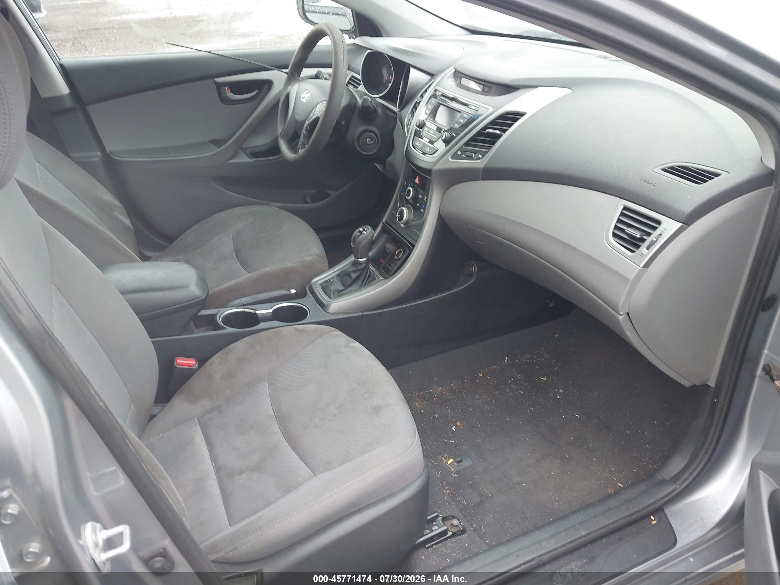 2015 Hyundai Elantra Se Gray vin: 5NPDH4AE1FH599580