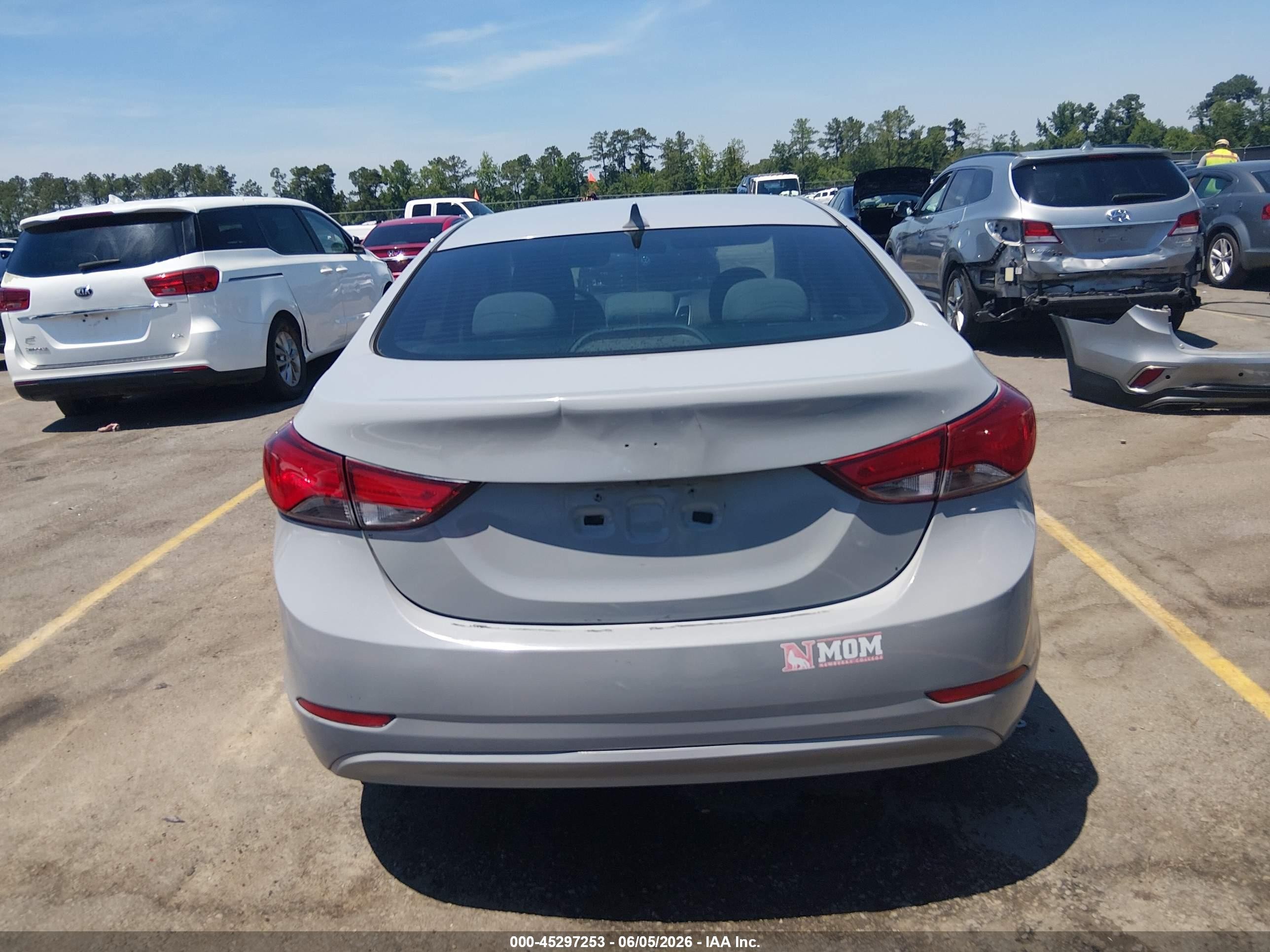 2015 Hyundai Elantra Se Gray vin: 5NPDH4AE1FH608858