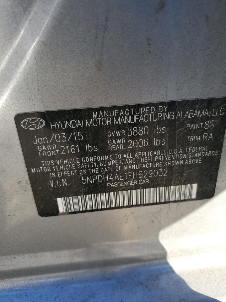 2015 Hyundai Elantra Se Silver vin: 5NPDH4AE1FH629032