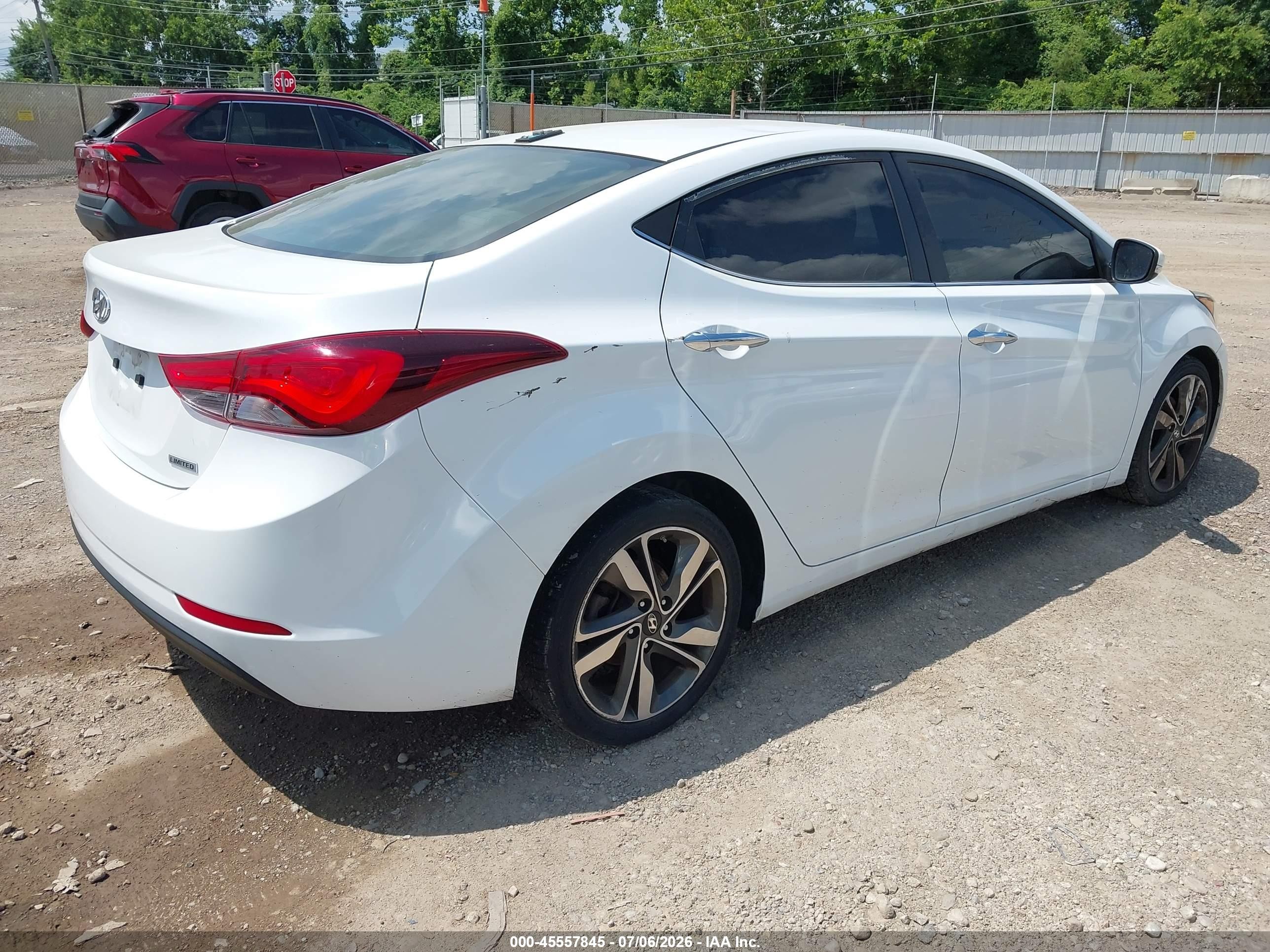 2015 Hyundai Elantra Limited White vin: 5NPDH4AE1FH649524
