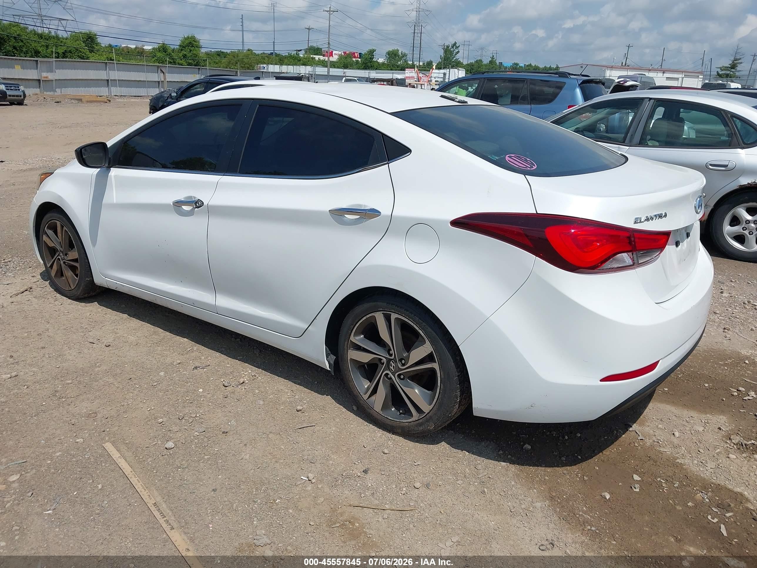 2015 Hyundai Elantra Limited White vin: 5NPDH4AE1FH649524