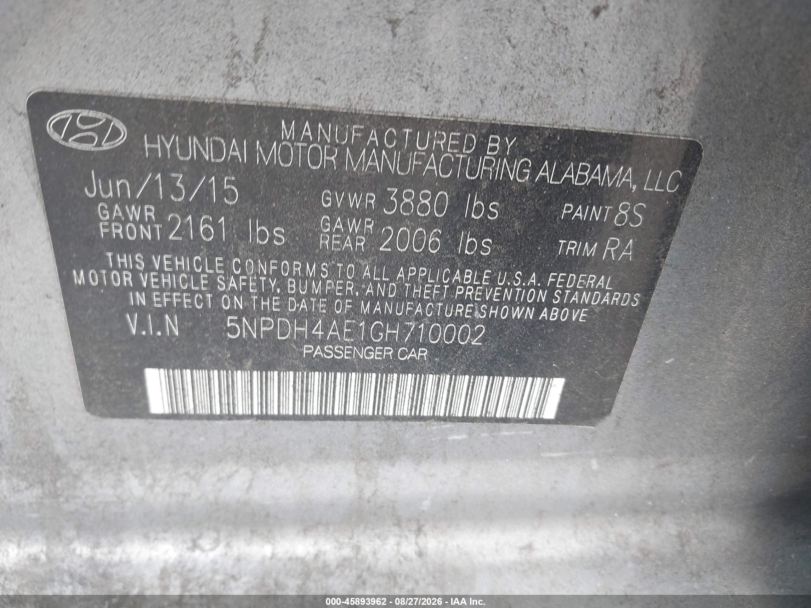 2016 Hyundai Elantra Se Silver vin: 5NPDH4AE1GH710002