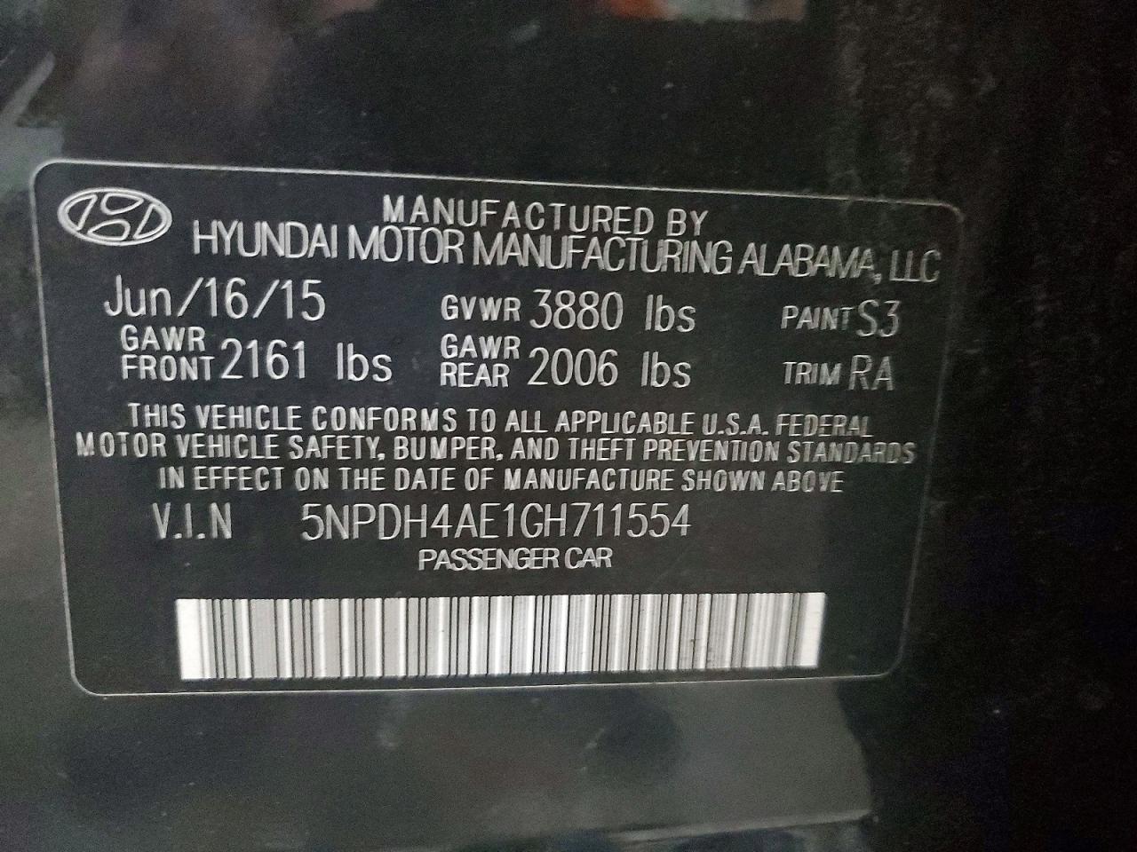 2016 Hyundai Elantra Eco Black vin: 5NPDH4AE1GH711554