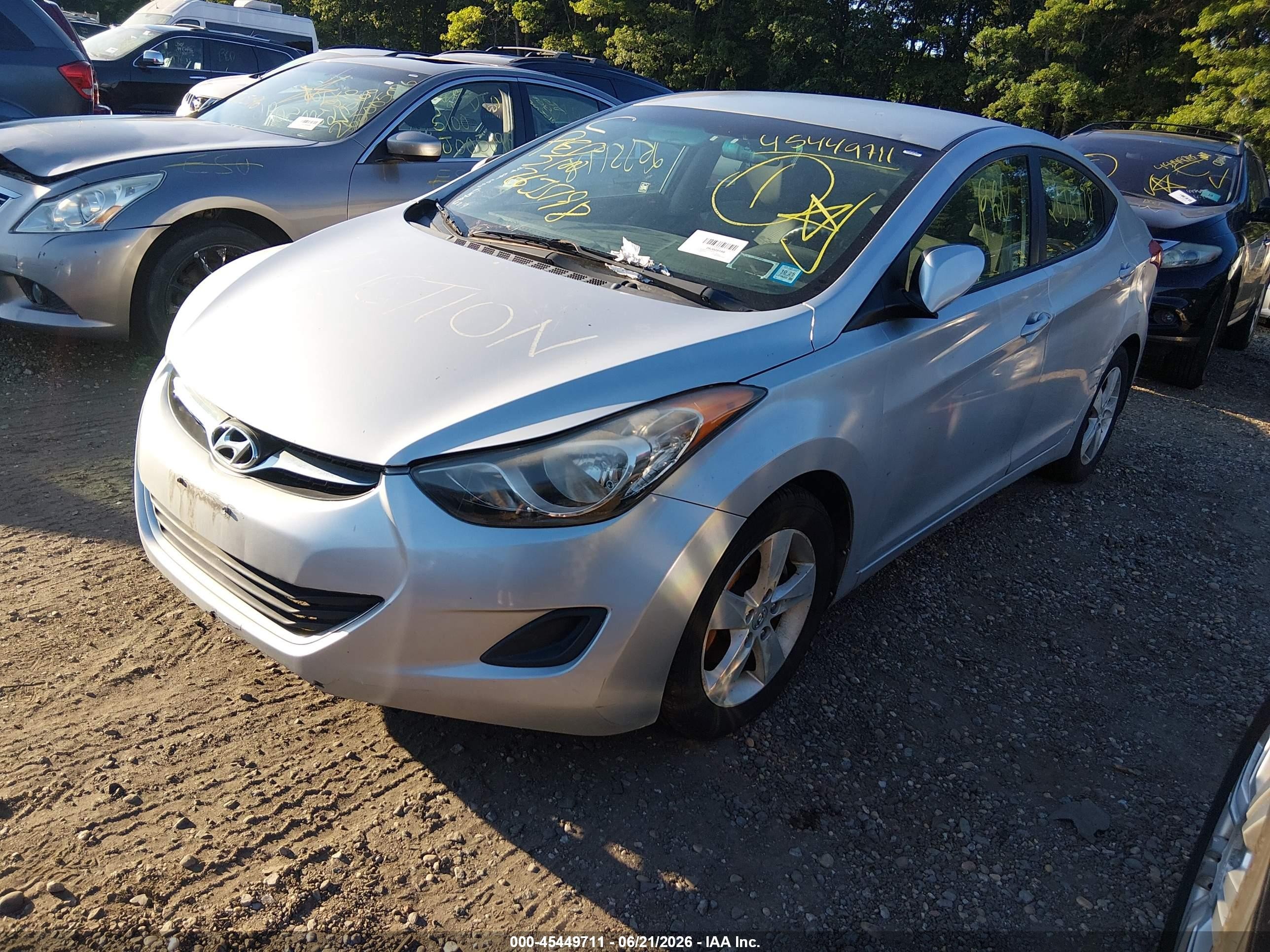2011 Hyundai Elantra Gls Gray vin: 5NPDH4AE2BH014970